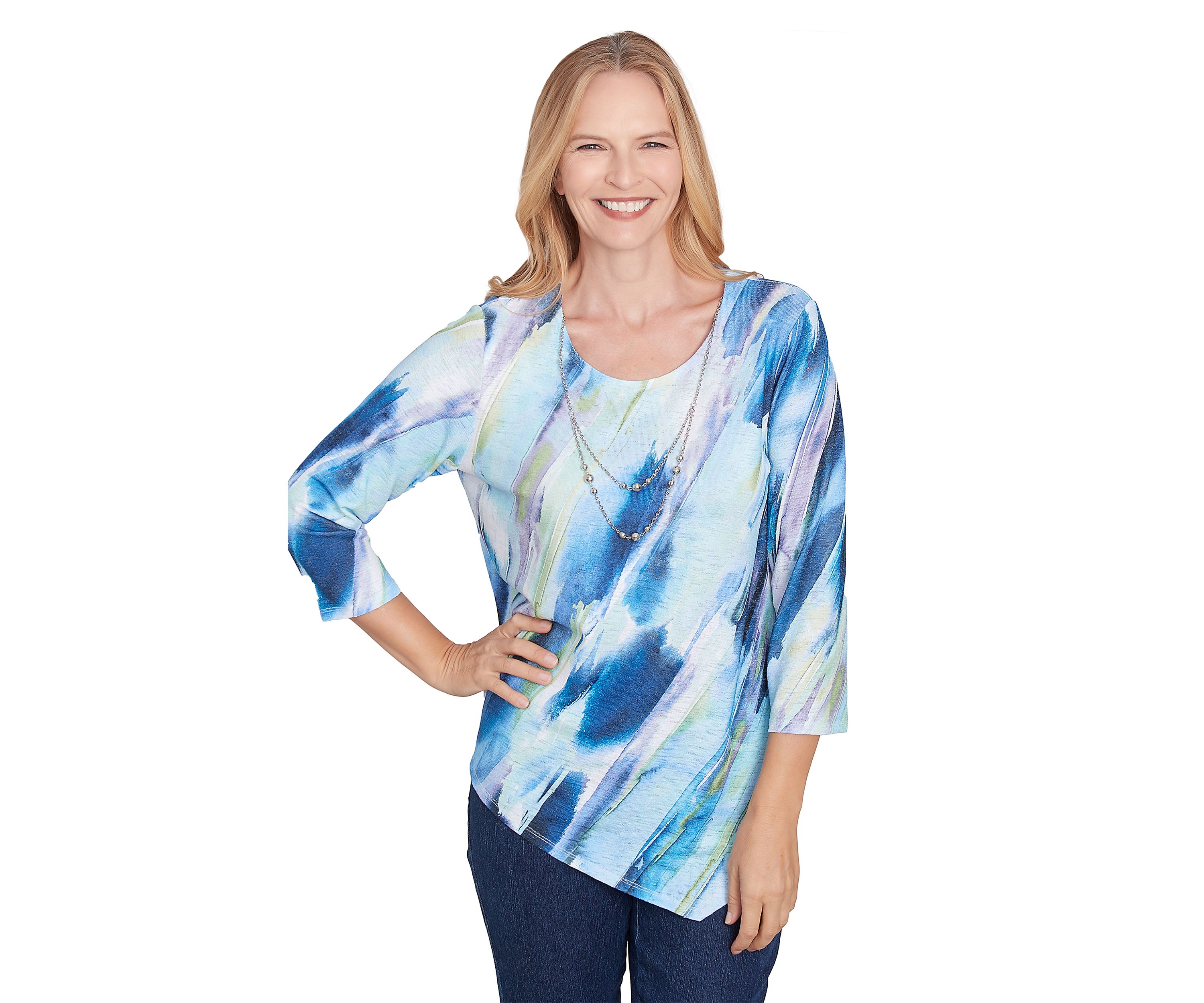 Womens Classics Diagonal Brushstroke Top