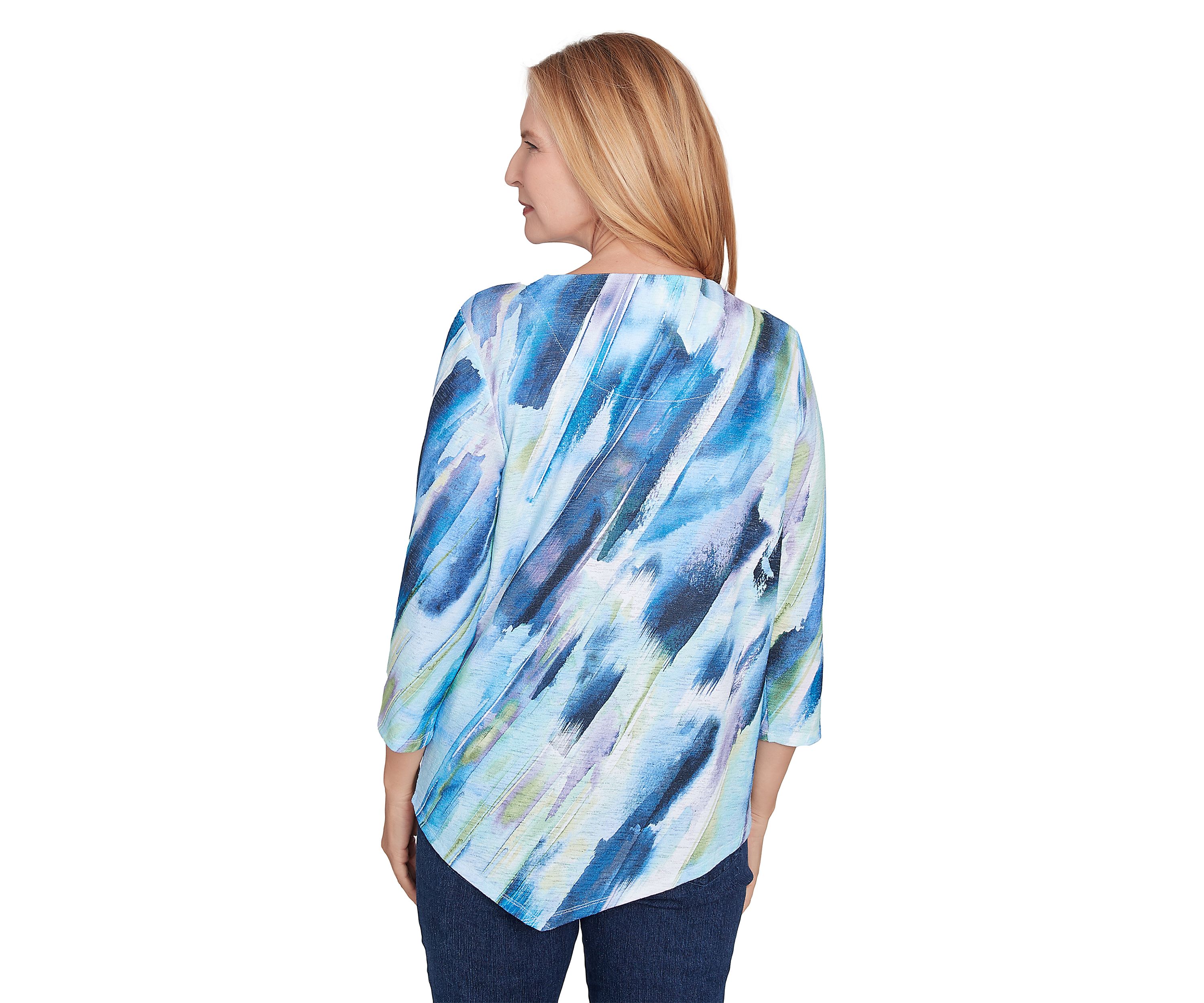 Womens Classics Diagonal Brushstroke Top