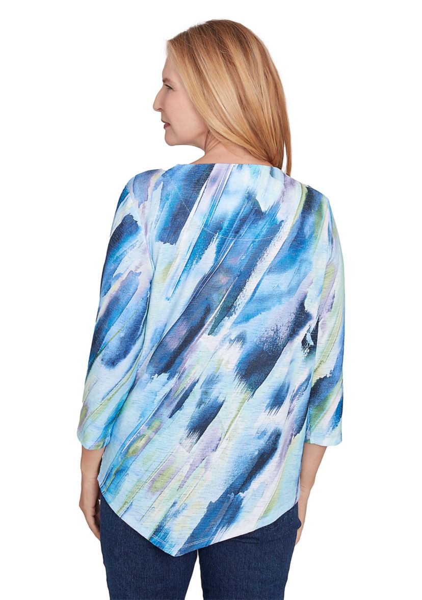 Womens Classics Diagonal Brushstroke Top