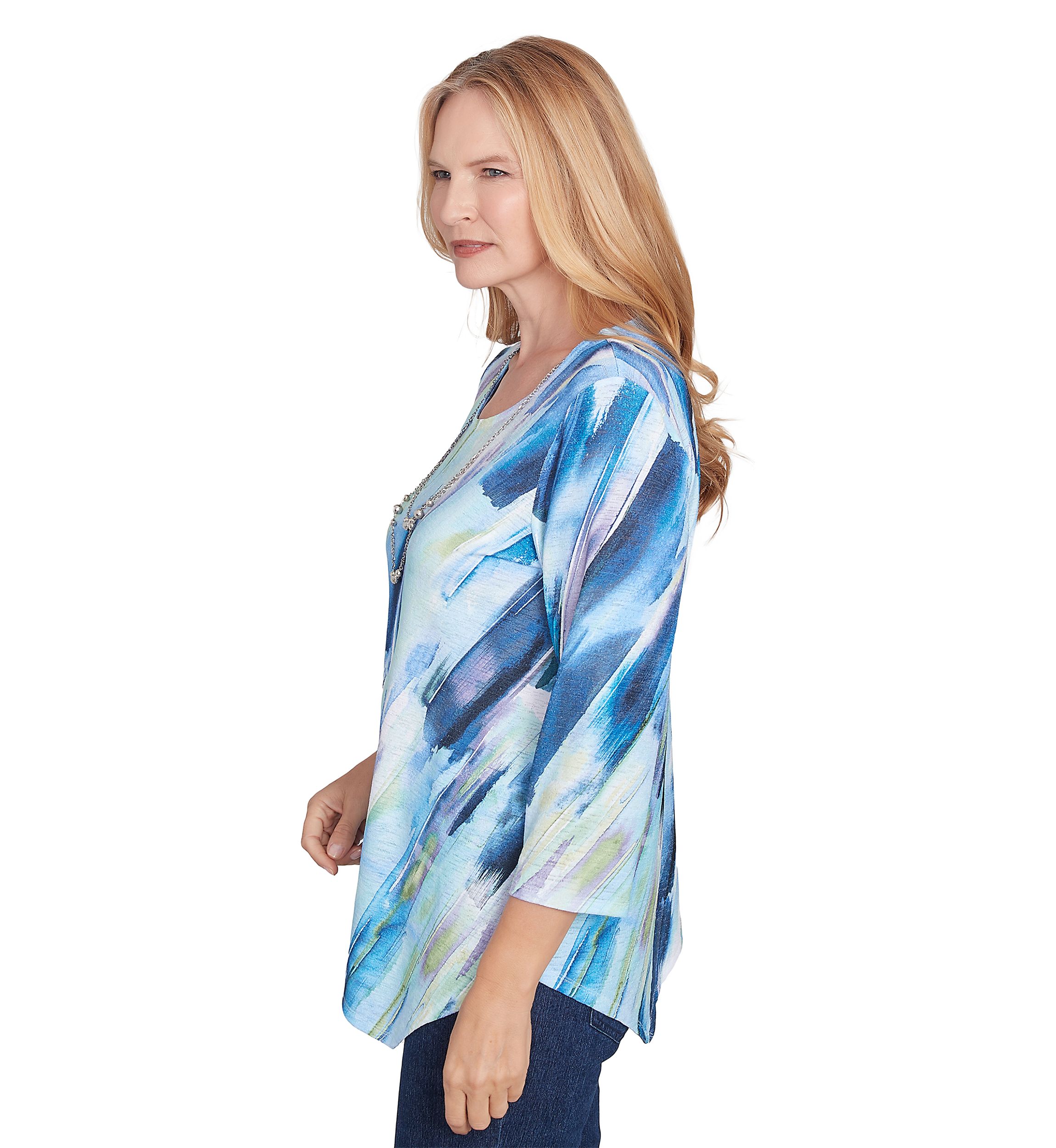 Womens Classics Diagonal Brushstroke Top