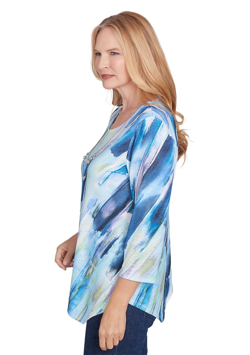 Womens Classics Diagonal Brushstroke Top