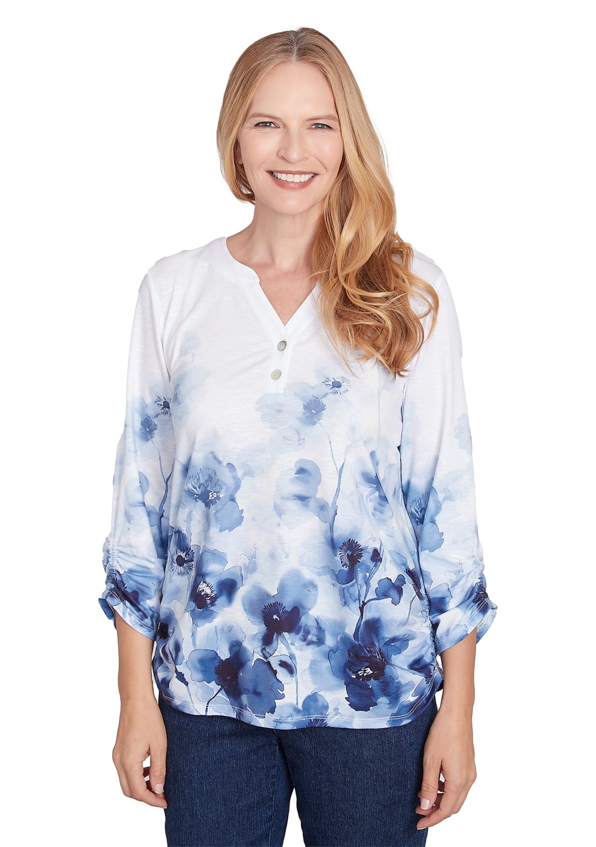 Womens Classics Border Floral Top