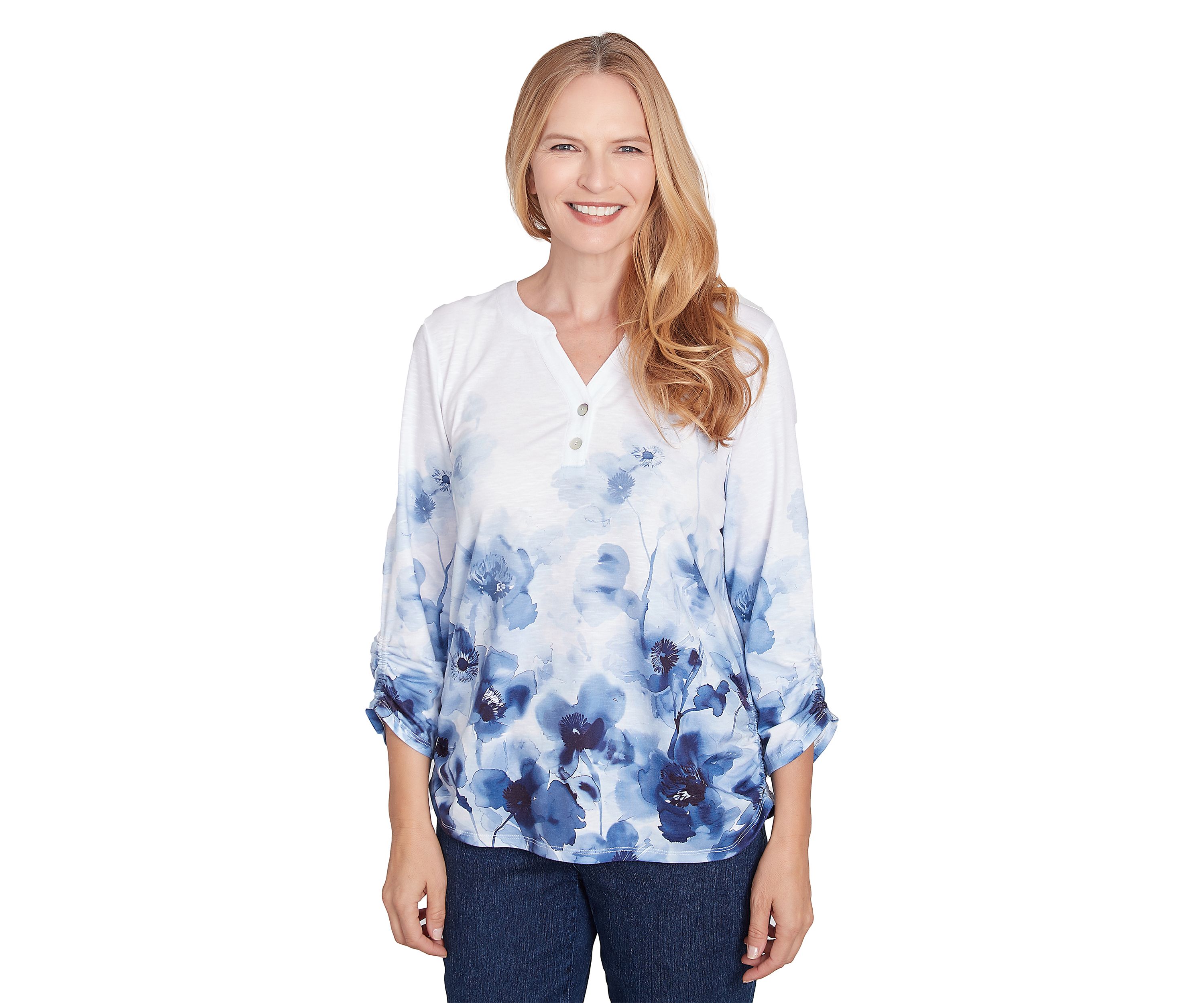 Womens Classics Border Floral Top