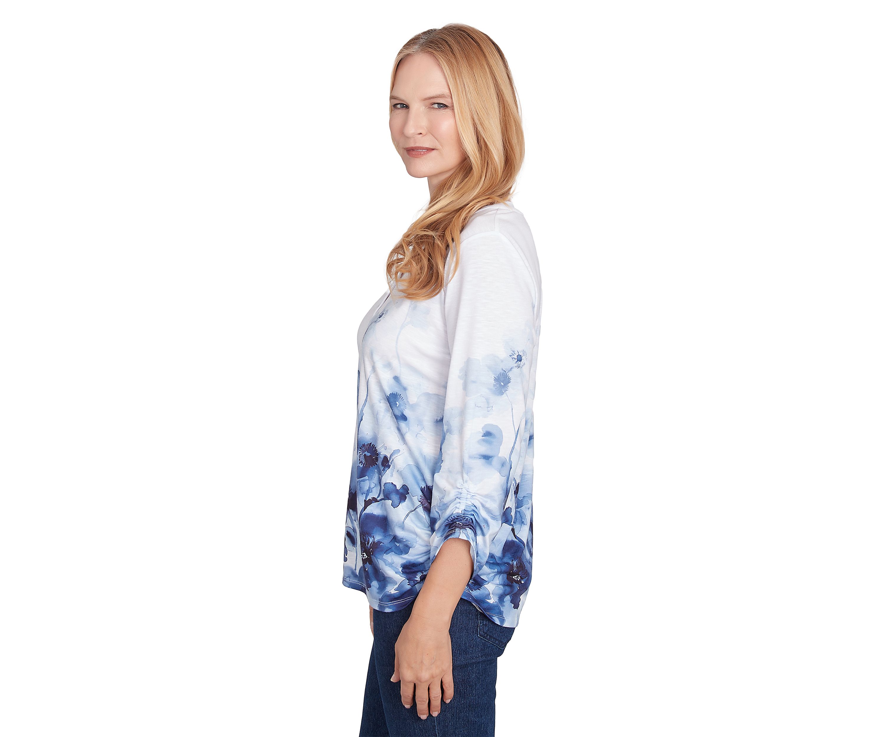 Womens Classics Border Floral Top