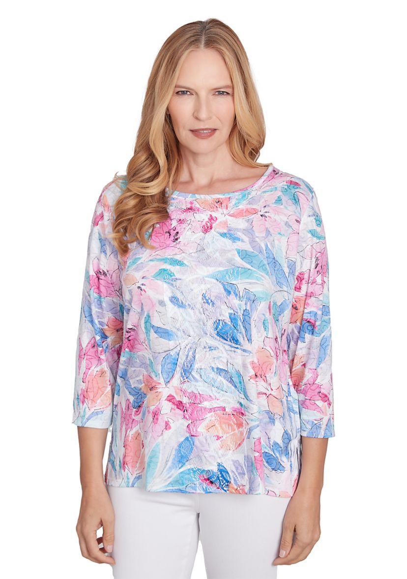 Womens Classics Floral Spray Top