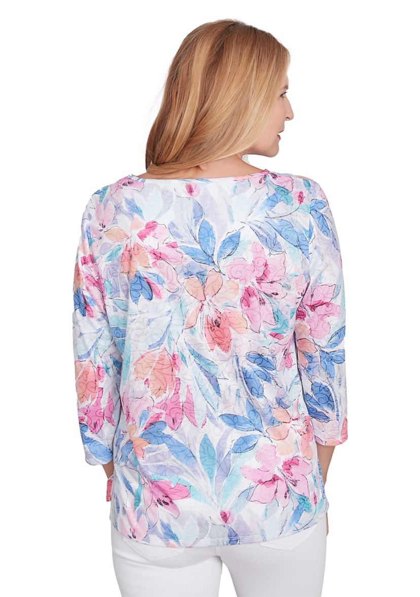 Womens Classics Floral Spray Top