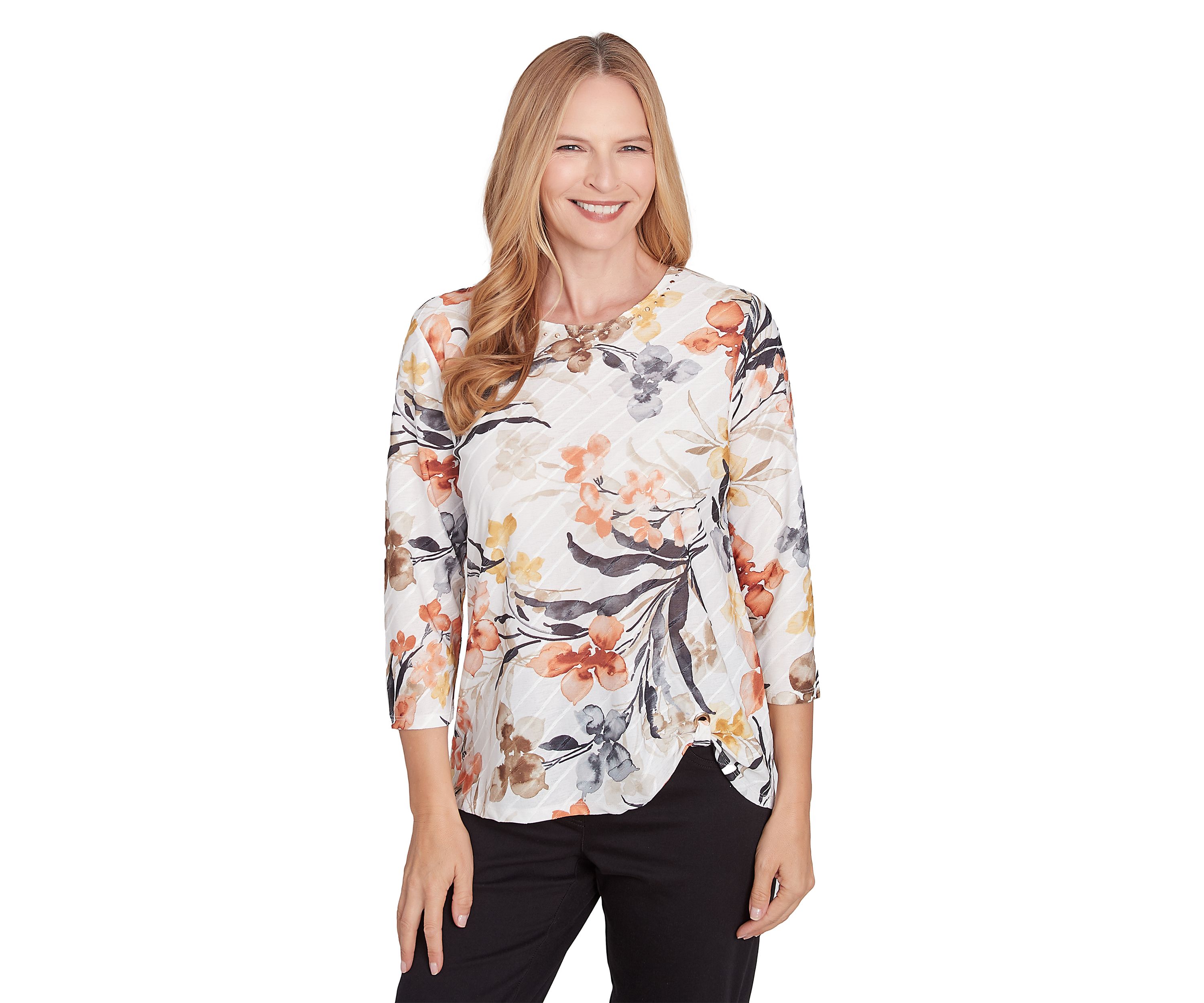 Womens Classics Watercolor Floral Top