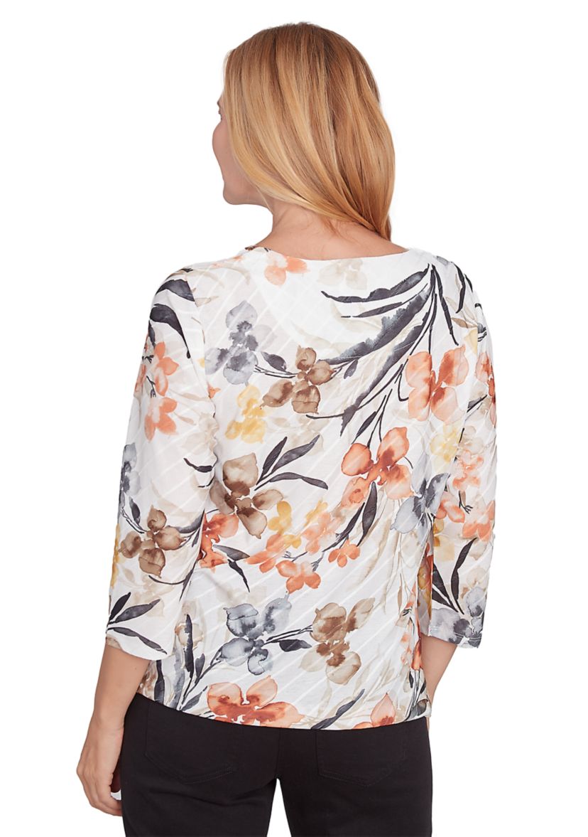 Womens Classics Watercolor Floral Top