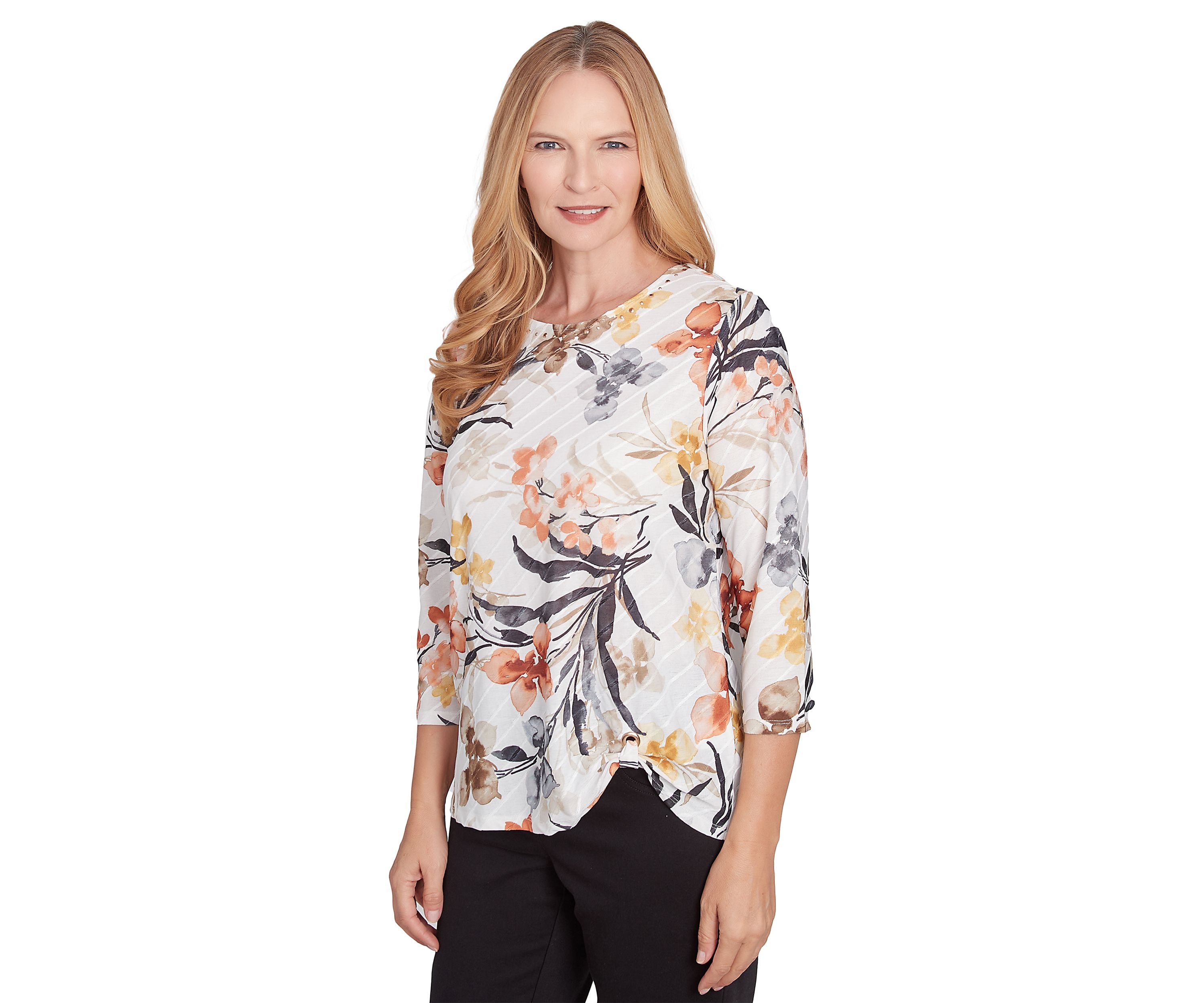 Womens Classics Watercolor Floral Top