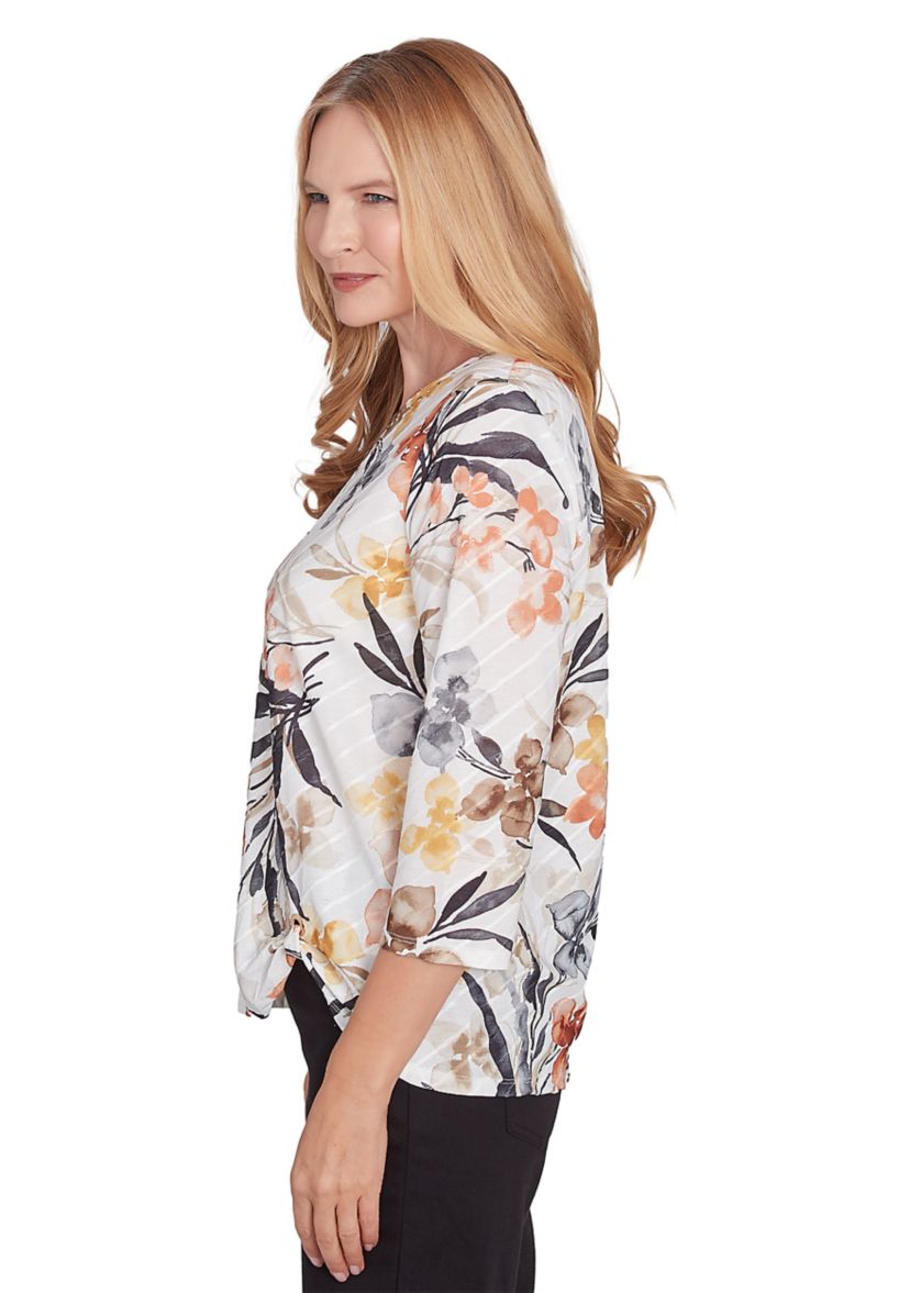 Womens Classics Watercolor Floral Top