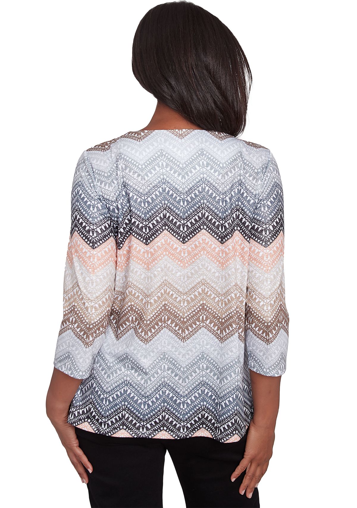 Womens Classics Ombré Lacey Chevron Top