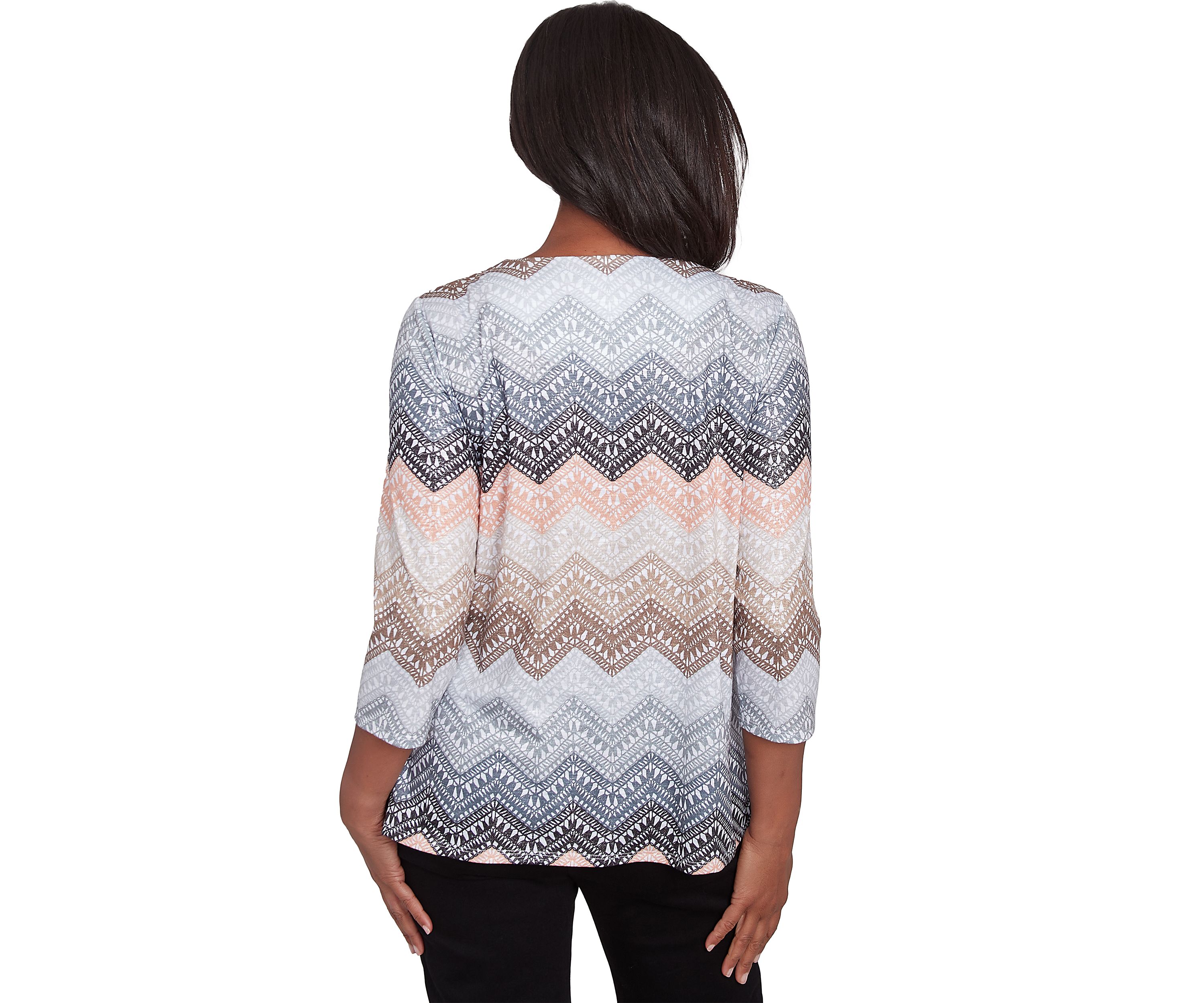 Womens Classics Ombré Lacey Chevron Top