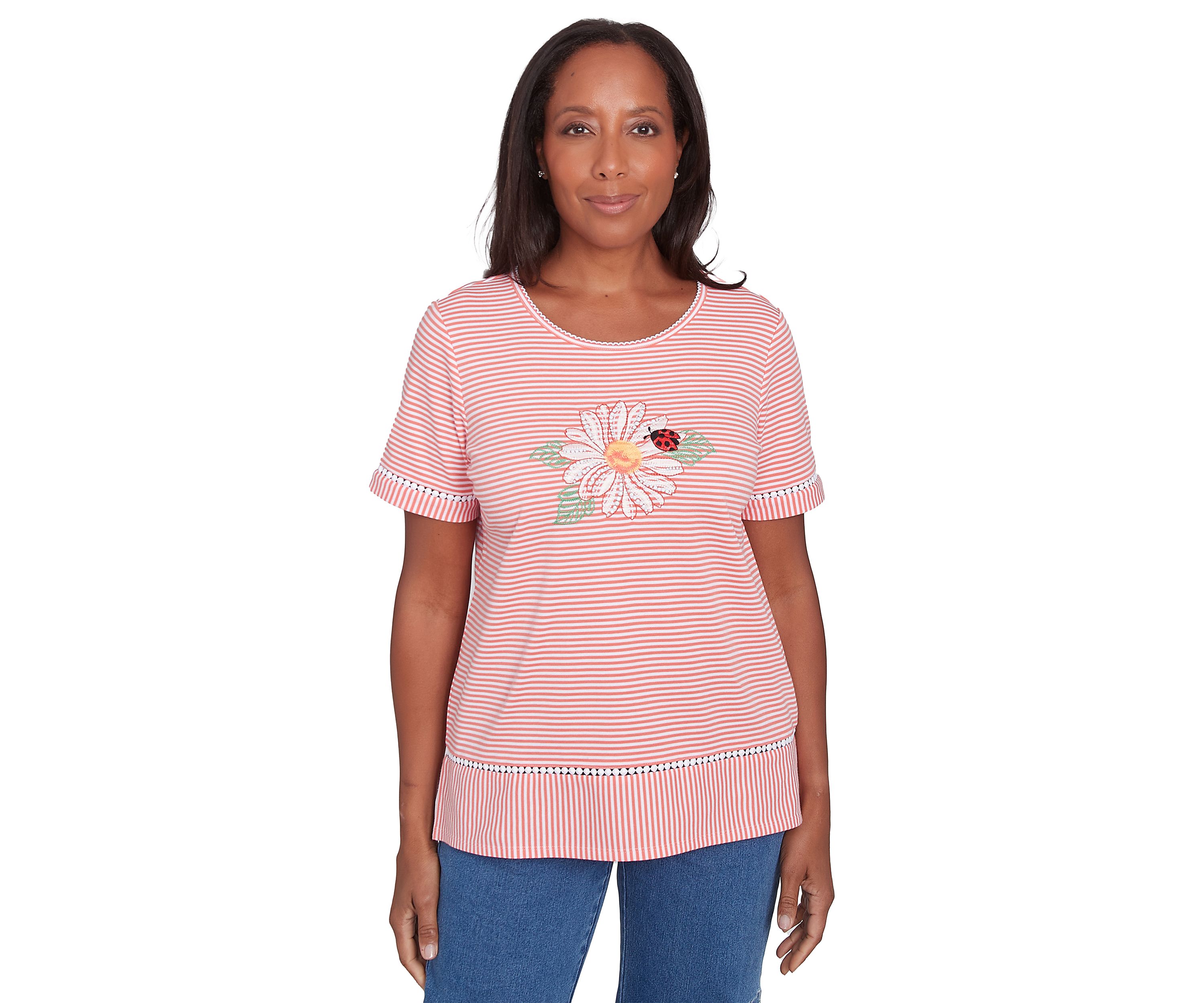 Womens Classics Daisy Stripe Top
