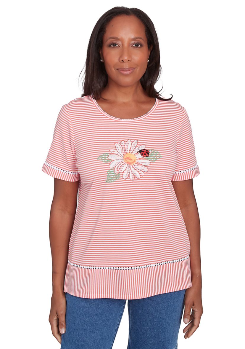 Womens Classics Daisy Stripe Top