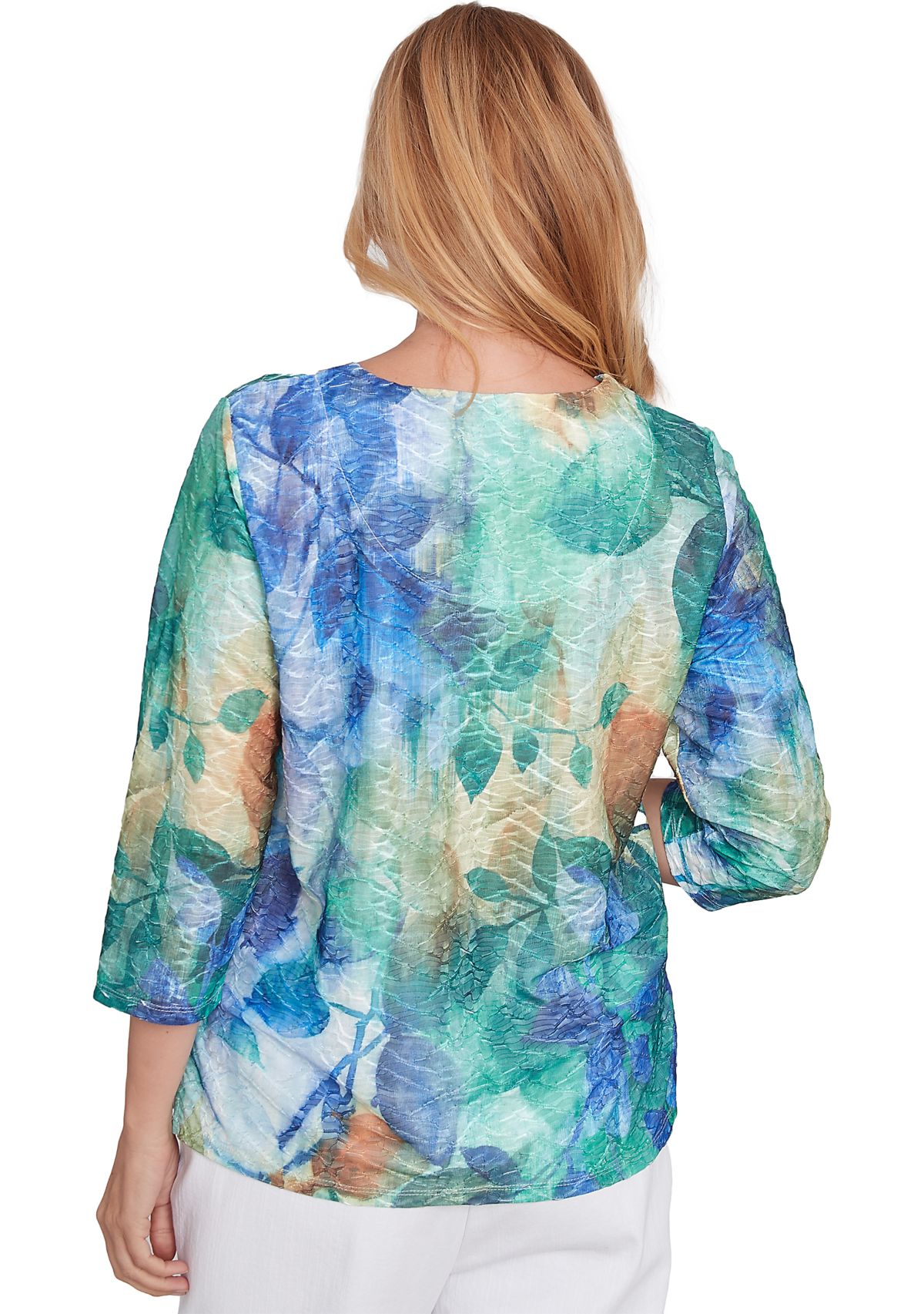Womens Classics Watercolor Leaves Top