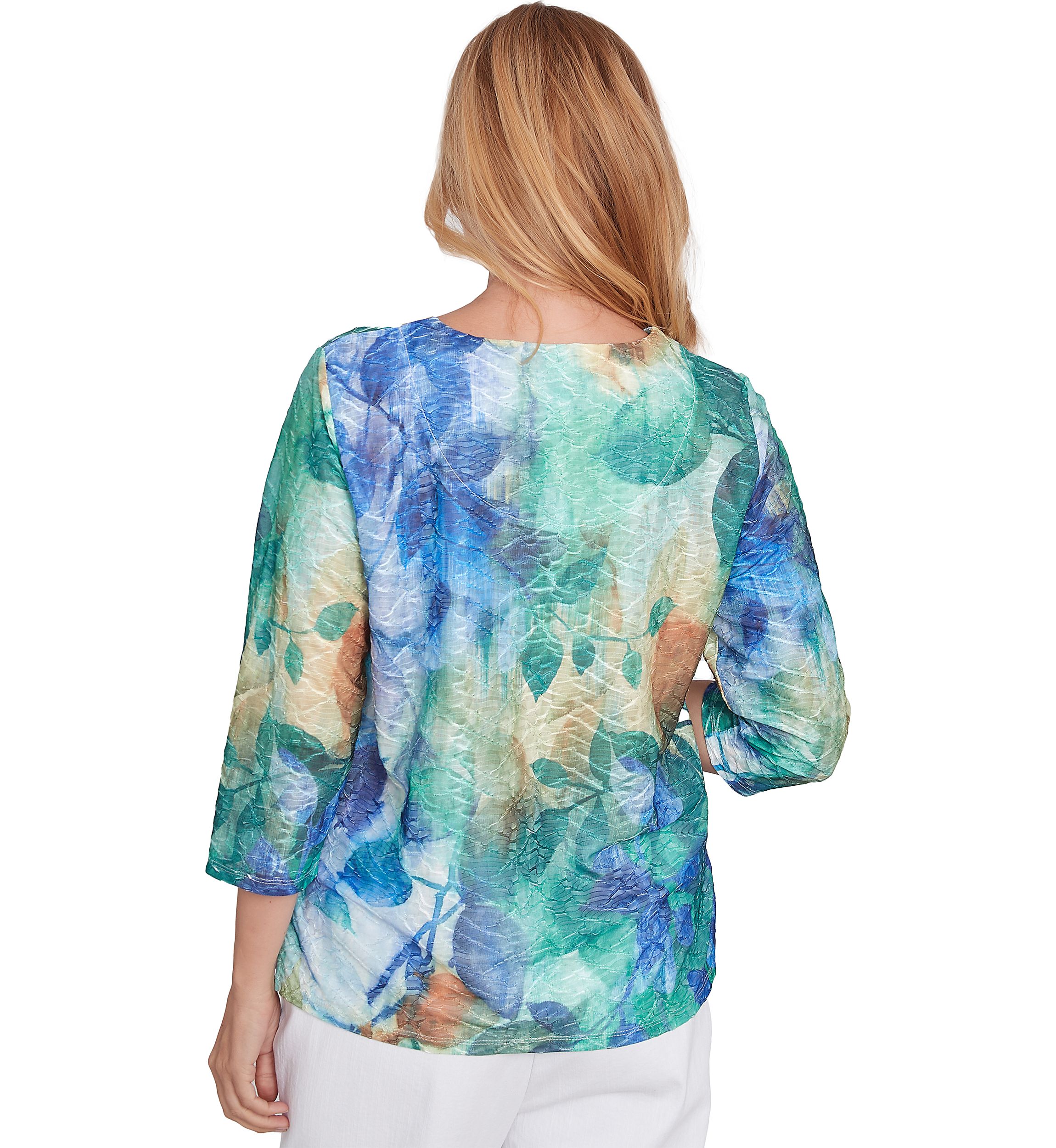 Womens Classics Watercolor Leaves Top
