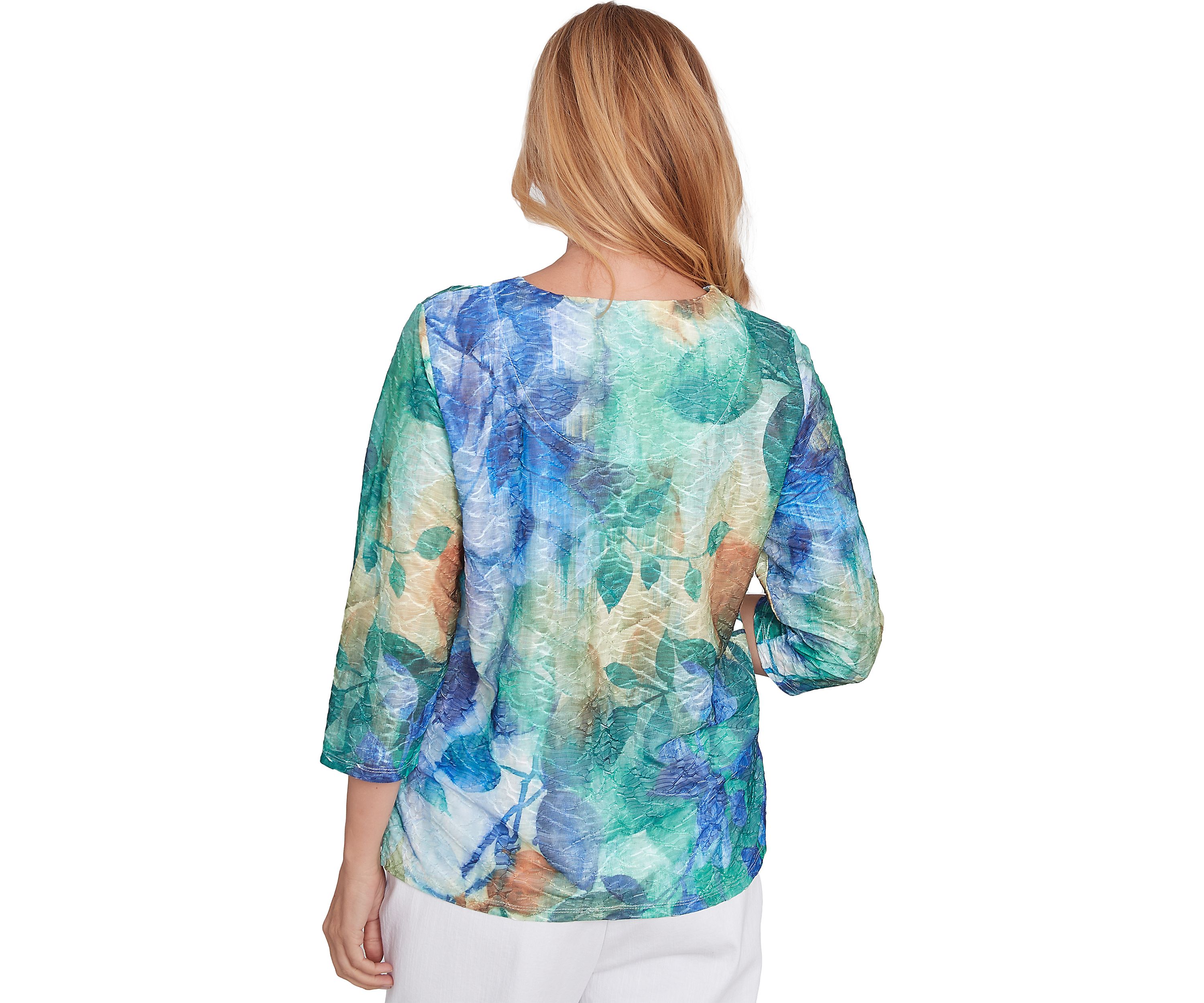 Womens Classics Watercolor Leaves Top