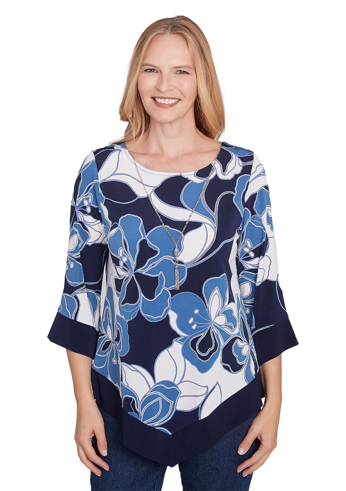 Womens Vibrant Floral Patchwork Top 