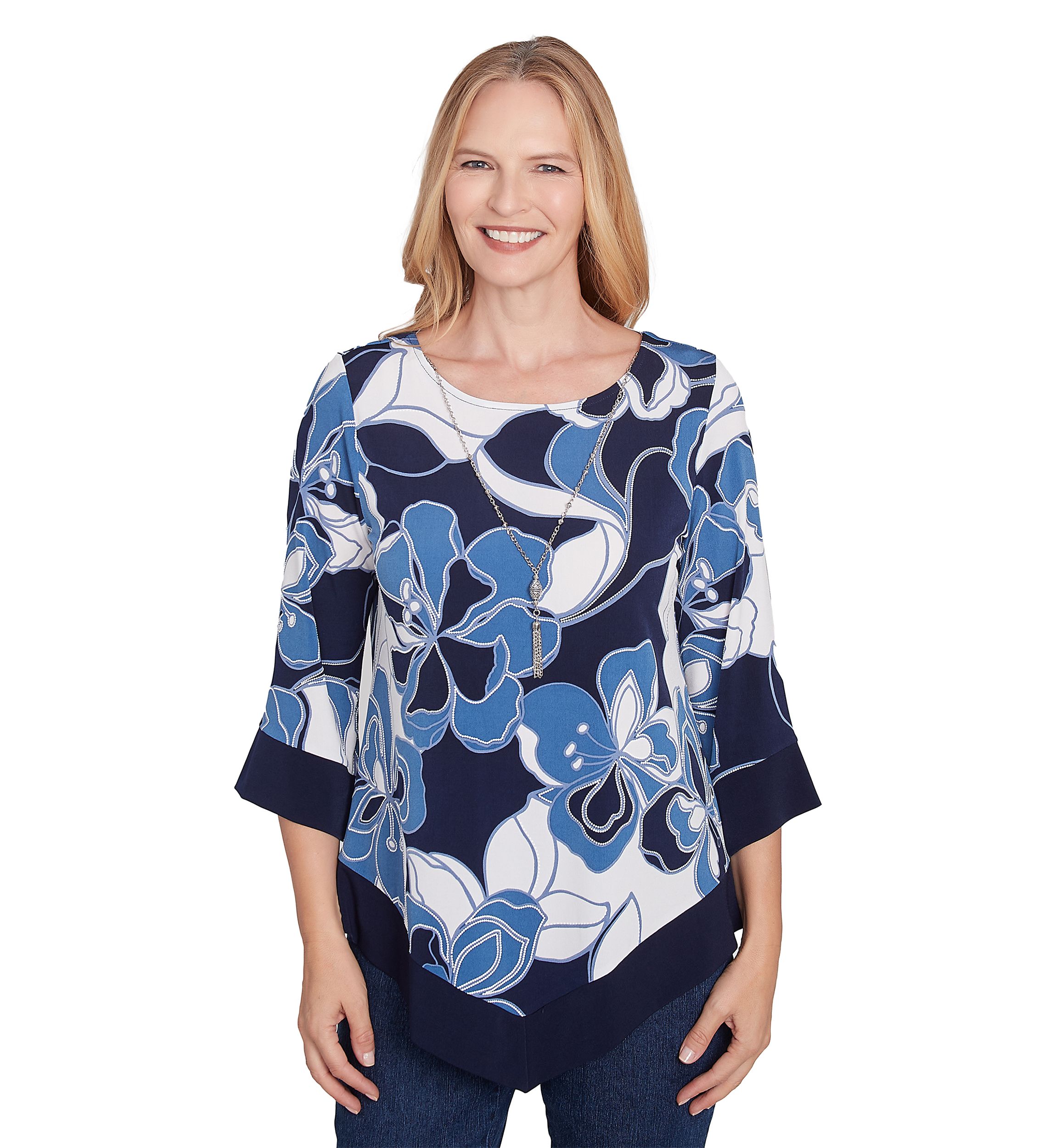 Womens Vibrant Floral Patchwork Top 