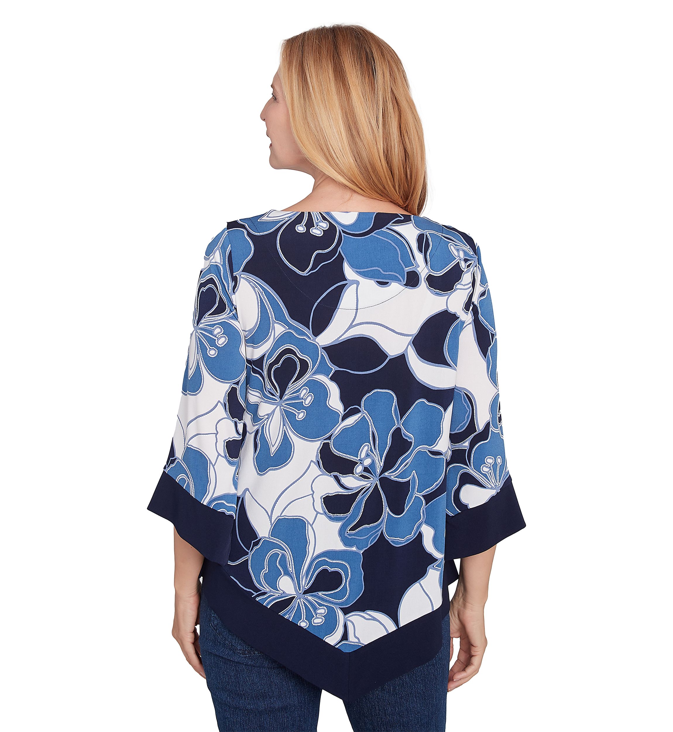 Womens Vibrant Floral Patchwork Top 