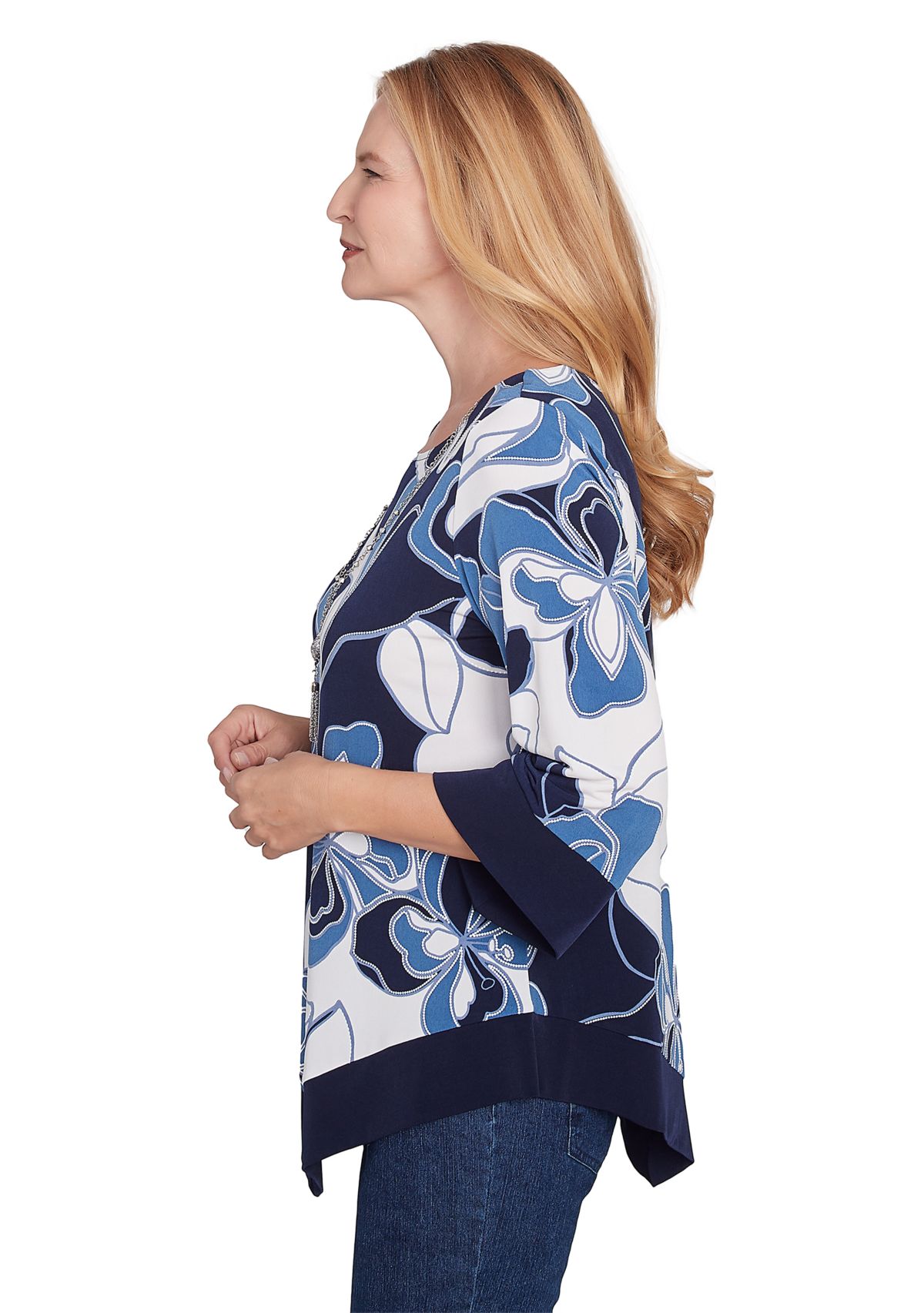 Womens Vibrant Floral Patchwork Top 