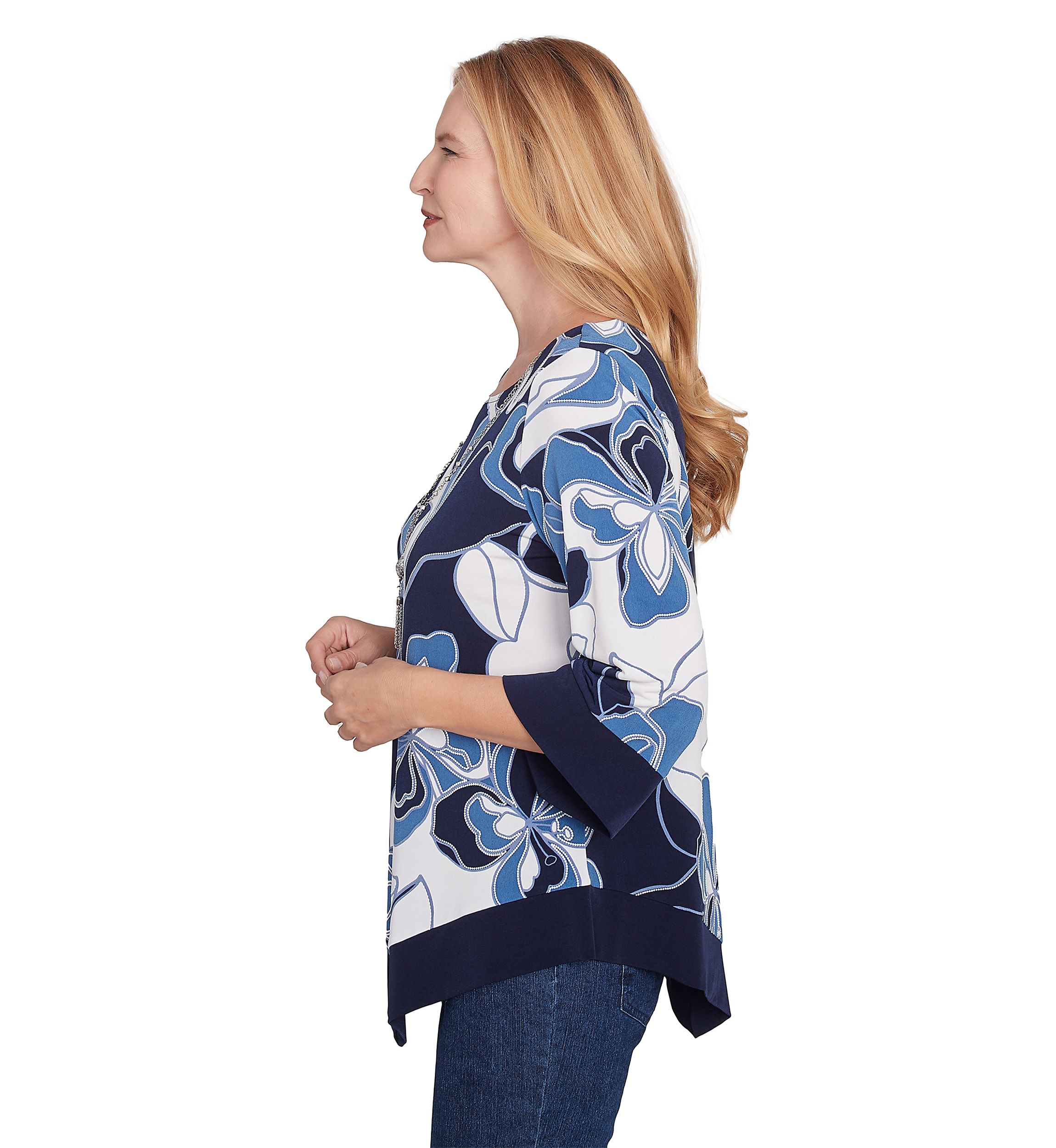 Womens Vibrant Floral Patchwork Top 