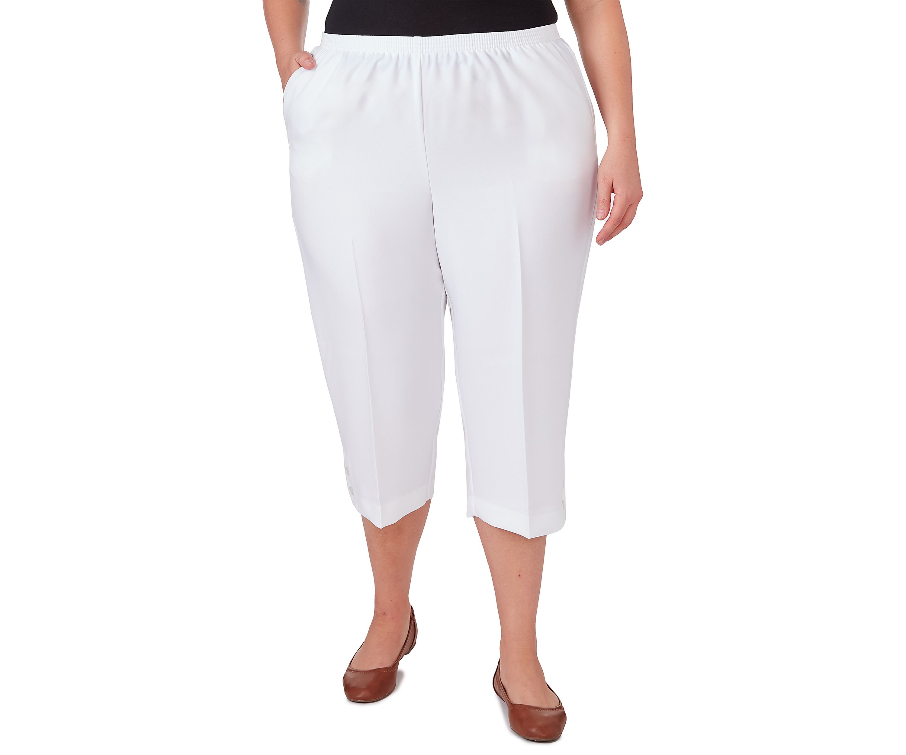 Plus Size Classics Denim Fringe Capri Pants