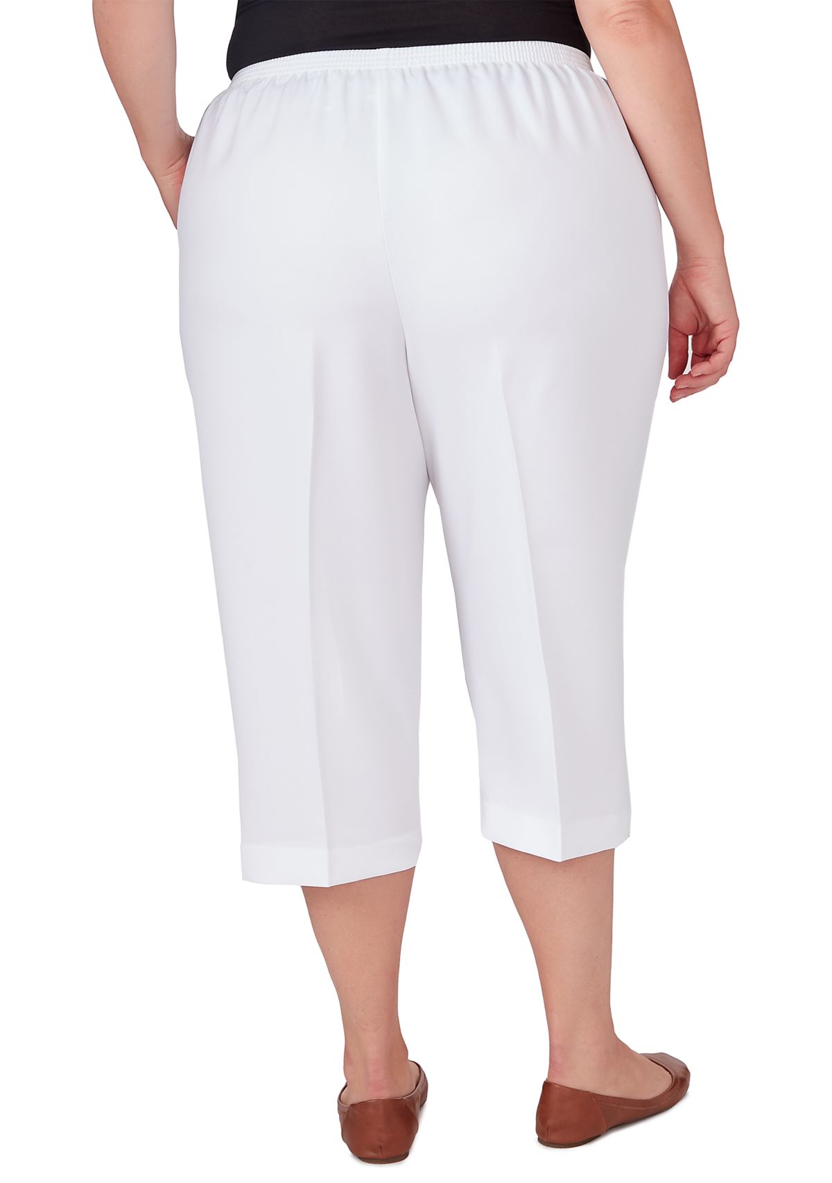 Plus Size Classics Denim Fringe Capri Pants