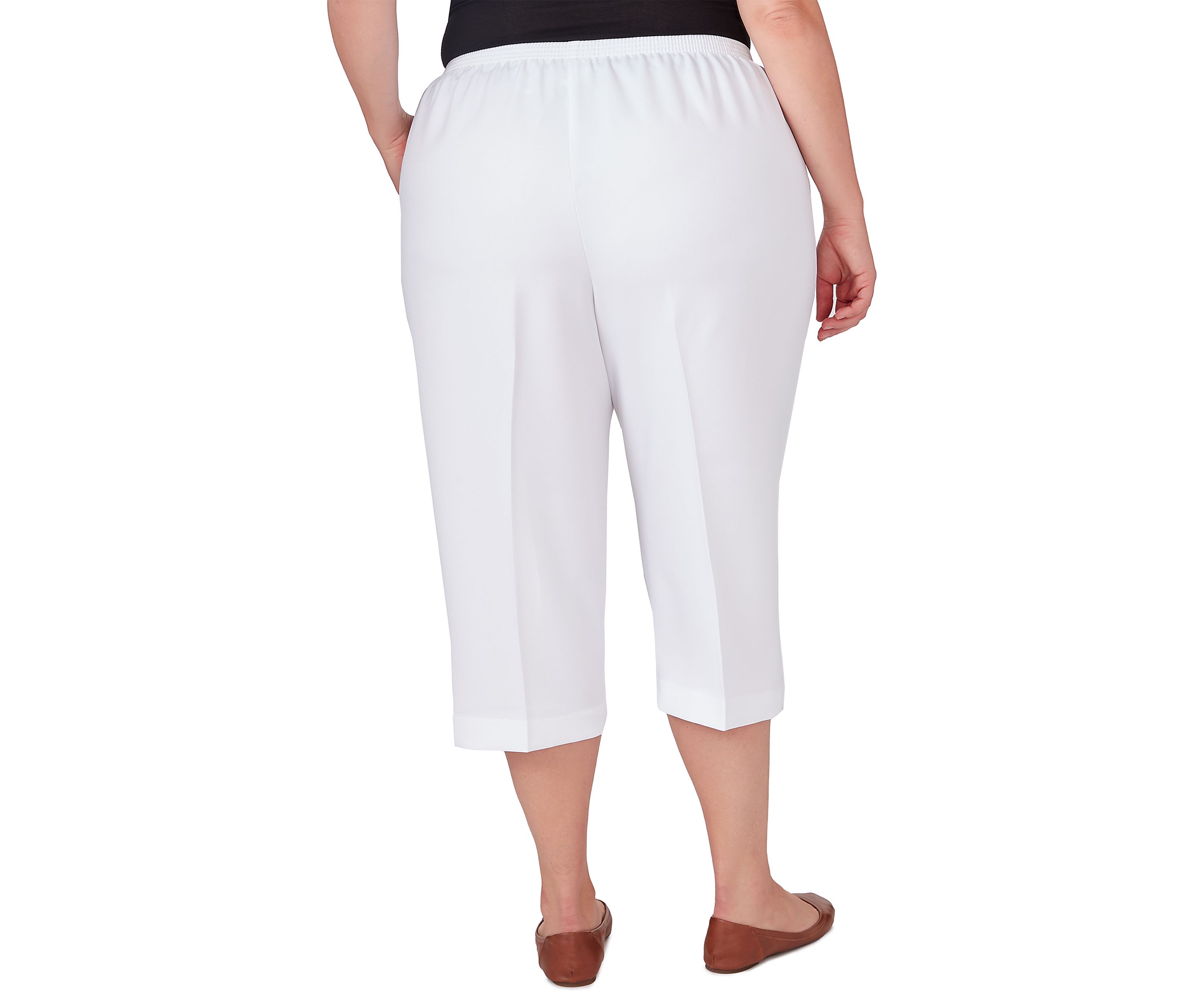 Plus Size Classics Denim Fringe Capri Pants