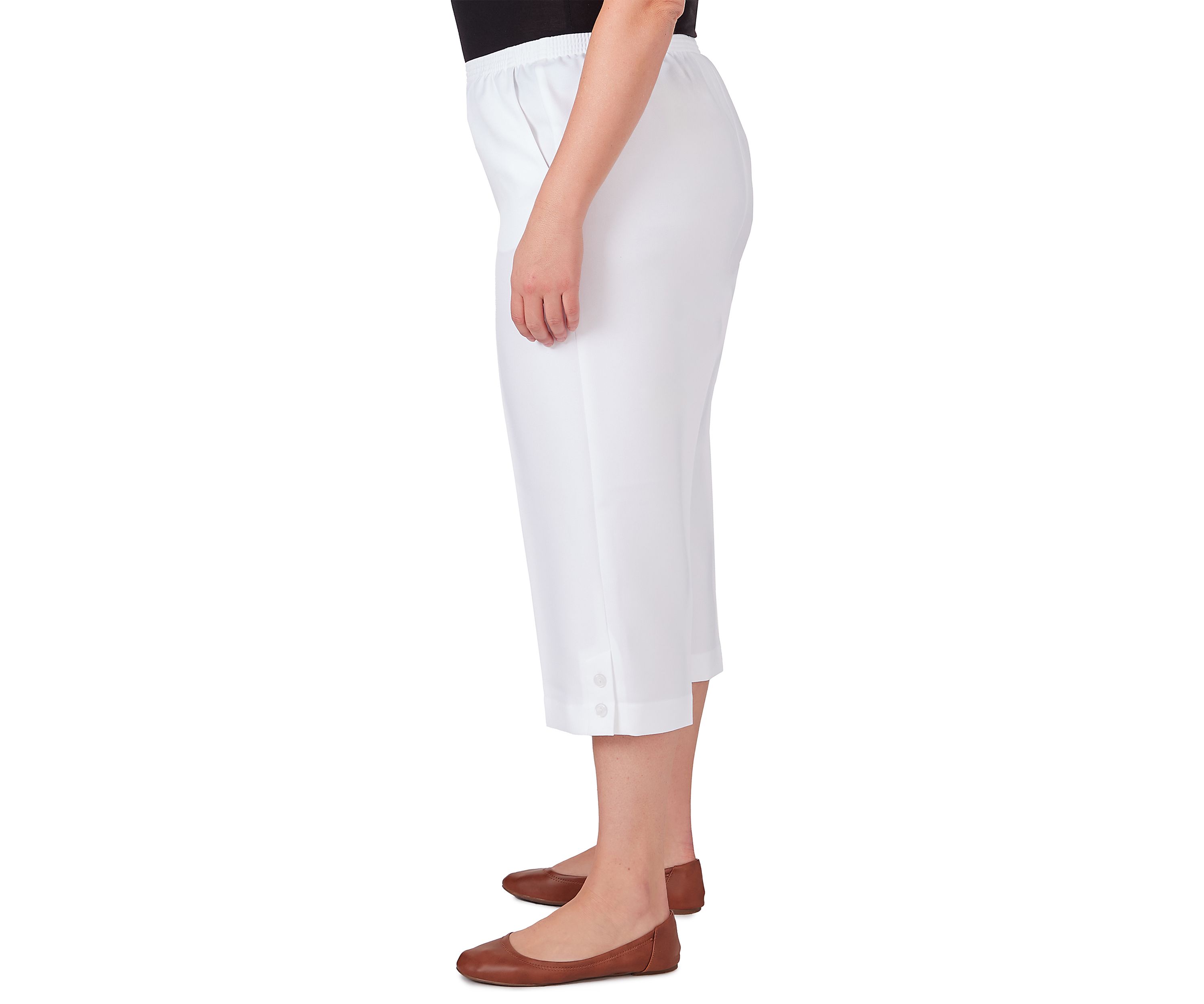 Plus Size Classics Denim Fringe Capri Pants