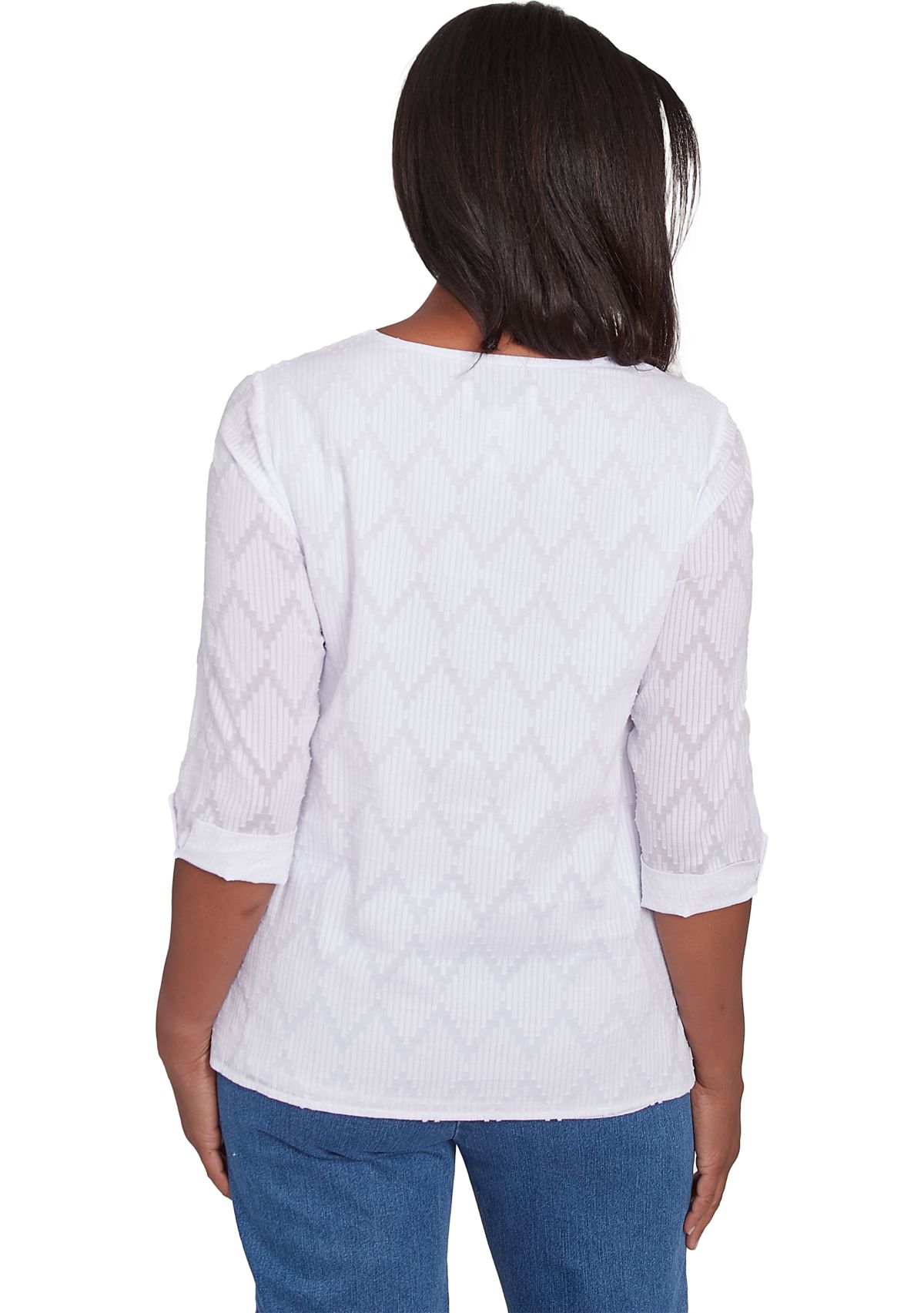 Plus Size Classics White Texture Top
