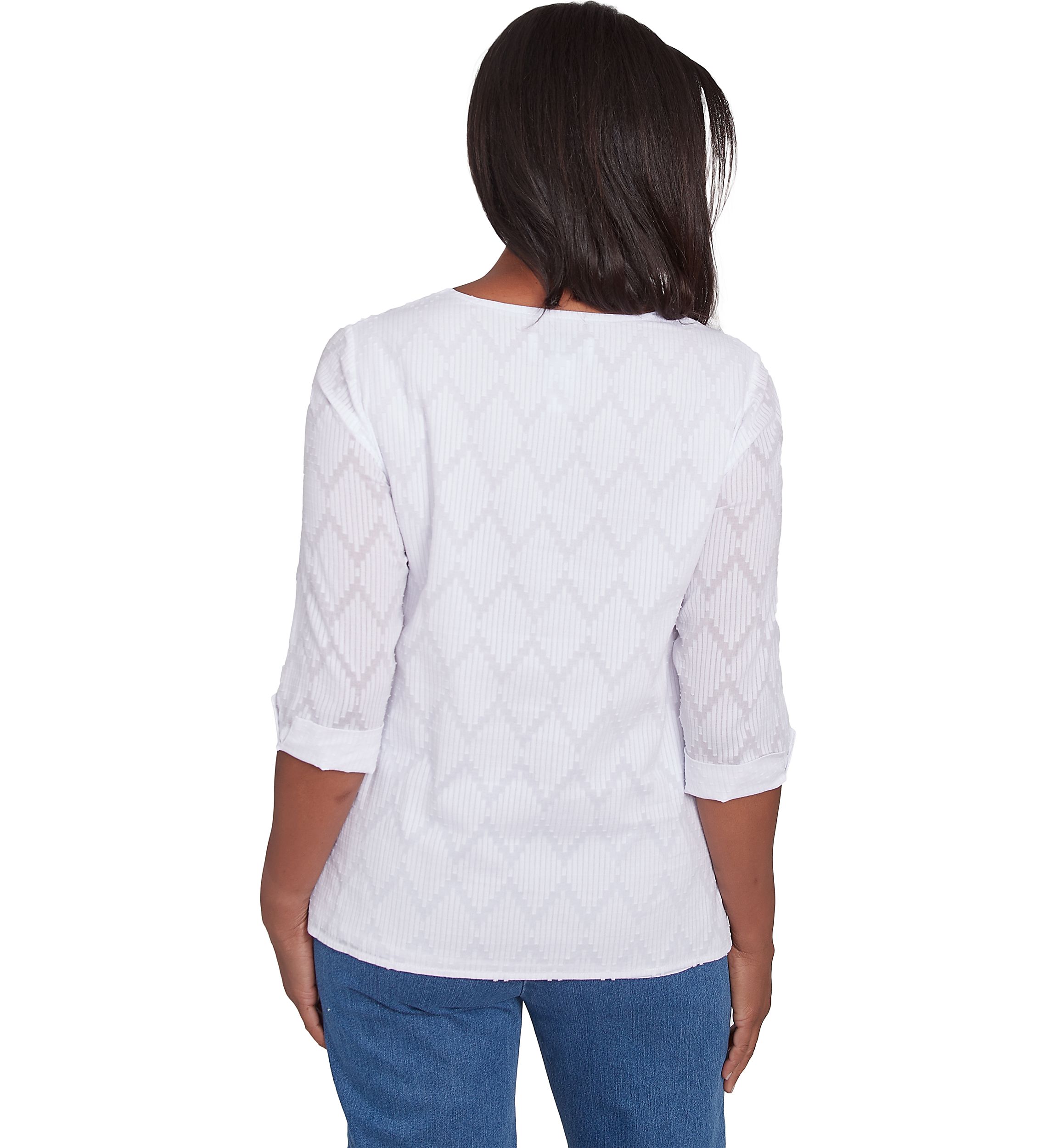 Plus Size Classics White Texture Top