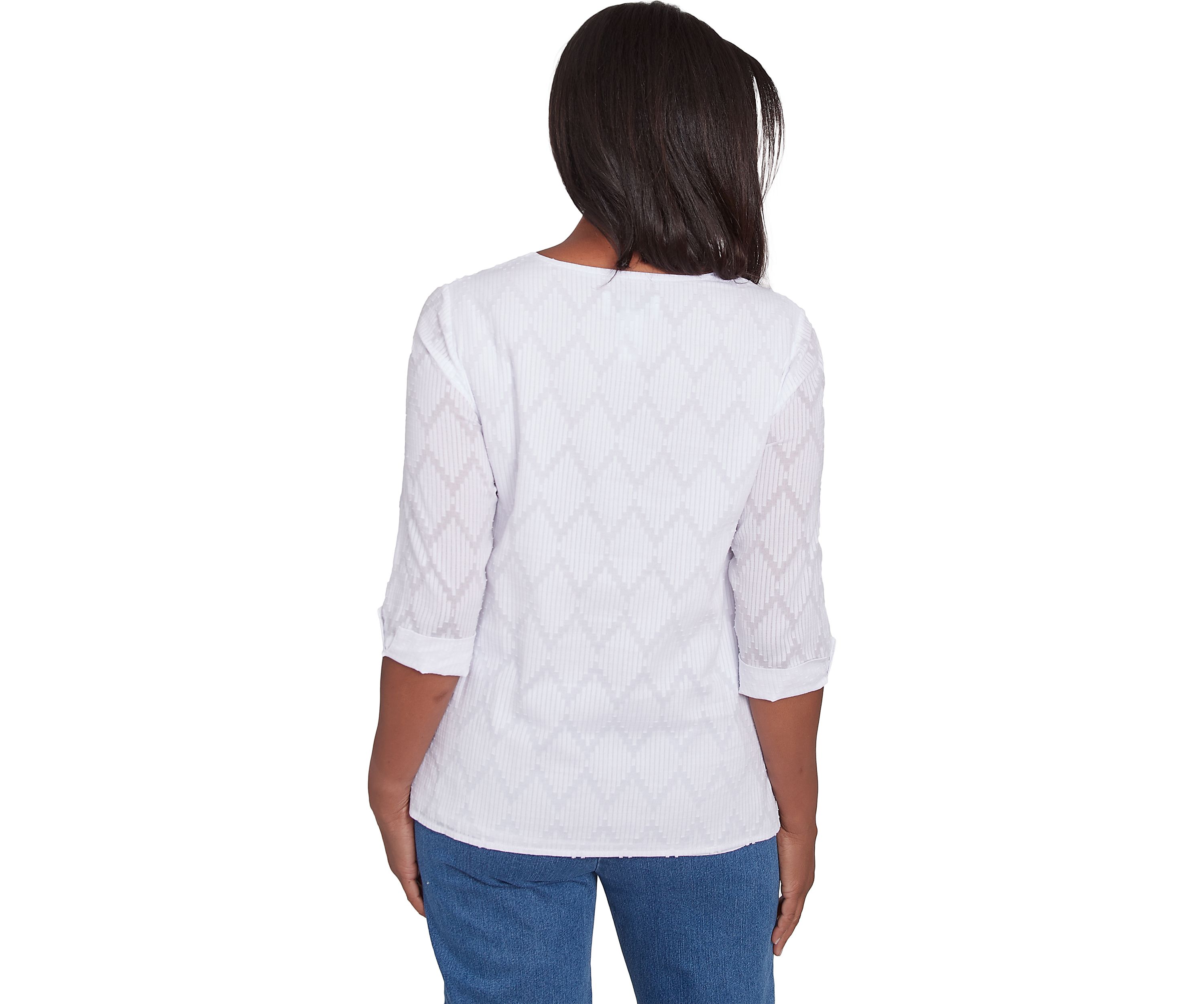 Plus Size Classics White Texture Top