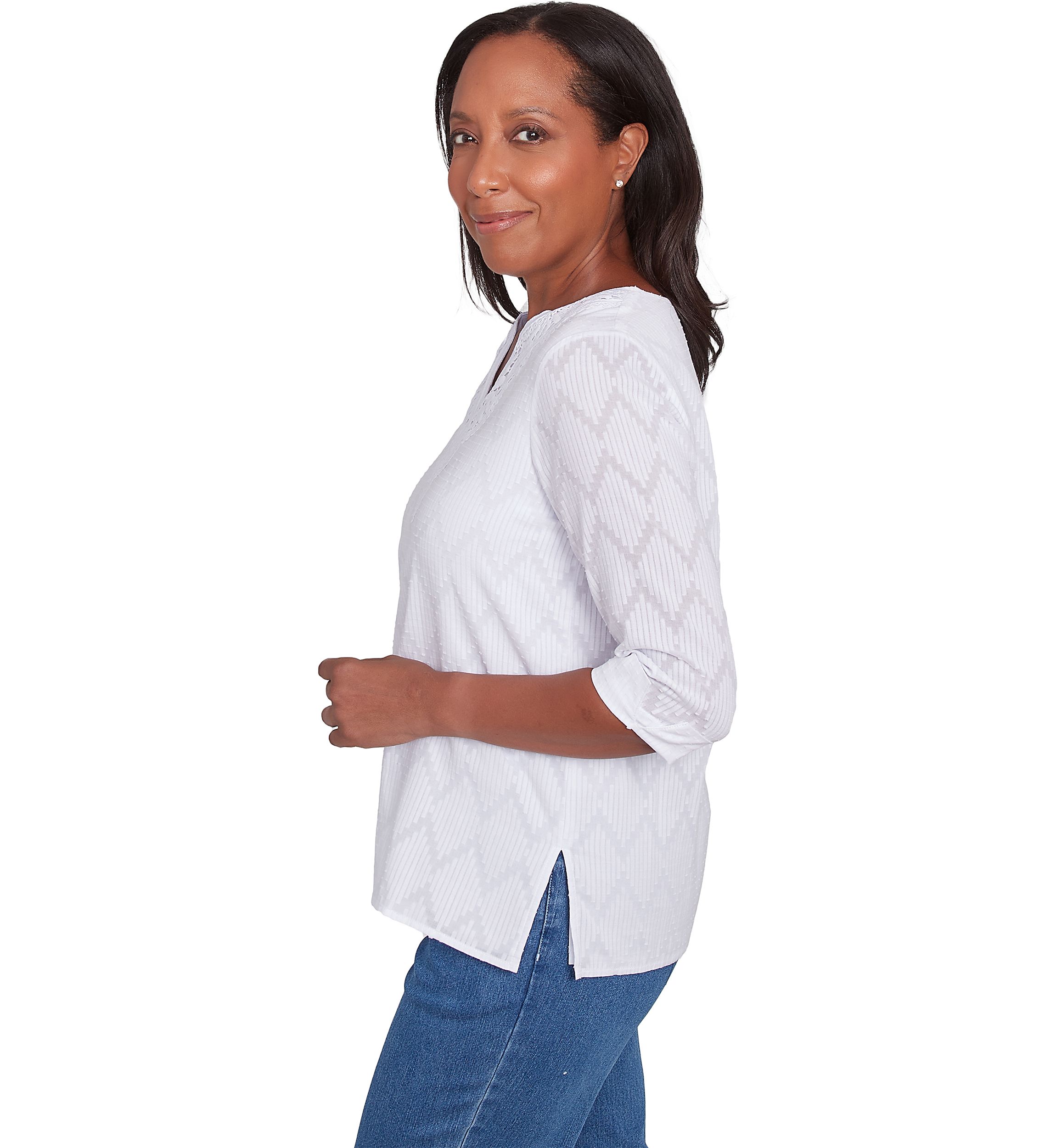 Plus Size Classics White Texture Top