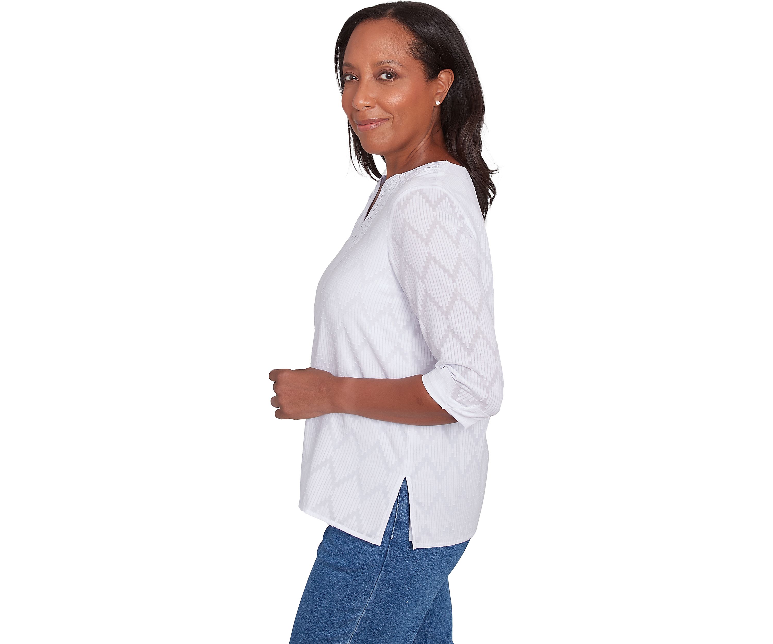 Plus Size Classics White Texture Top