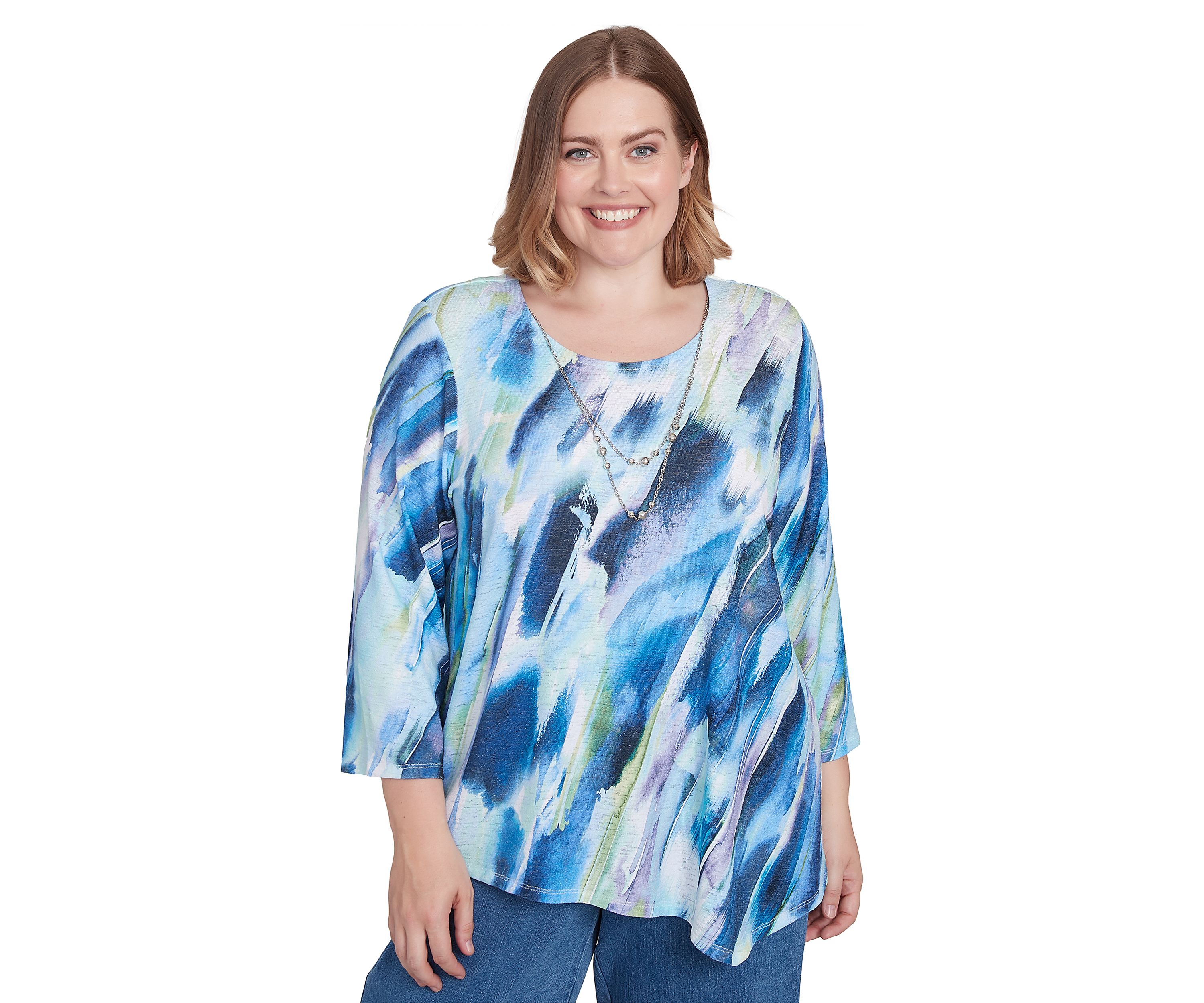 Plus Size Classics Diagonal Brushstroke Top