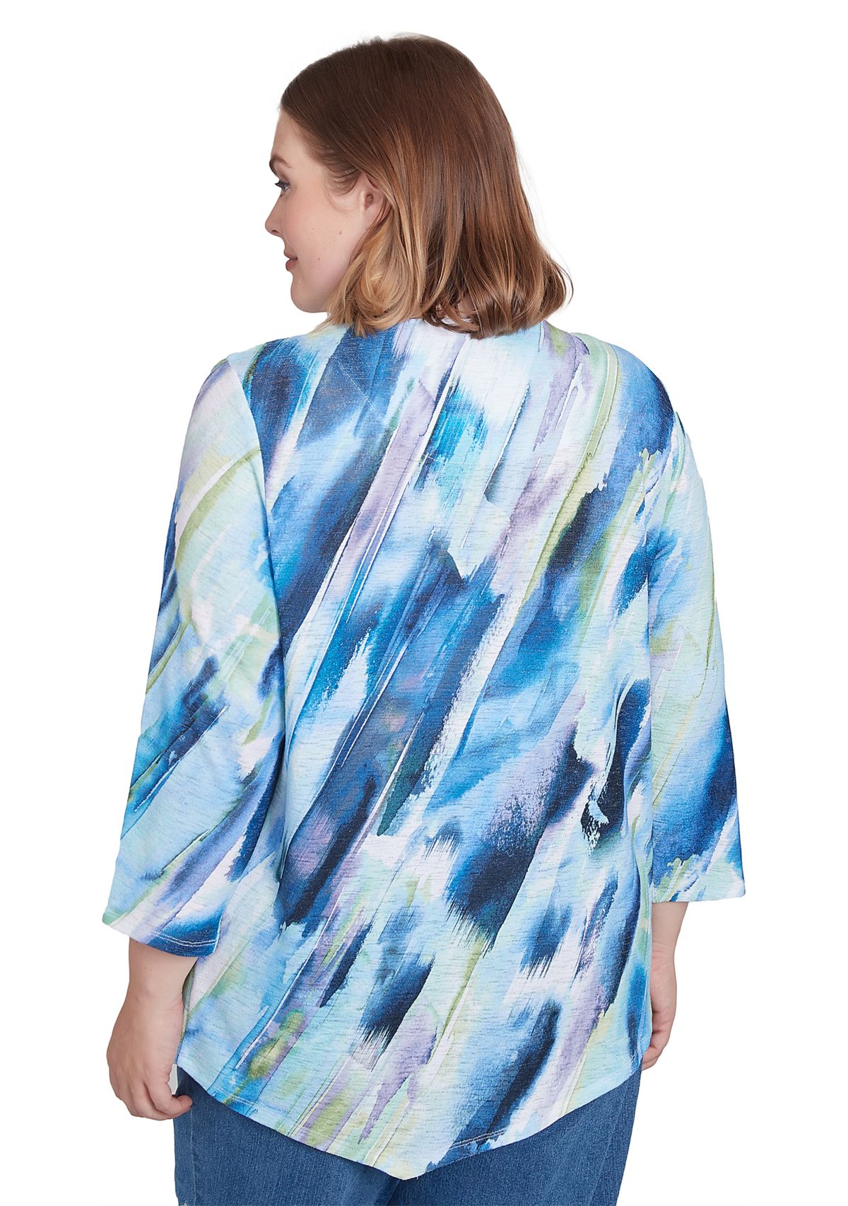 Plus Size Classics Diagonal Brushstroke Top