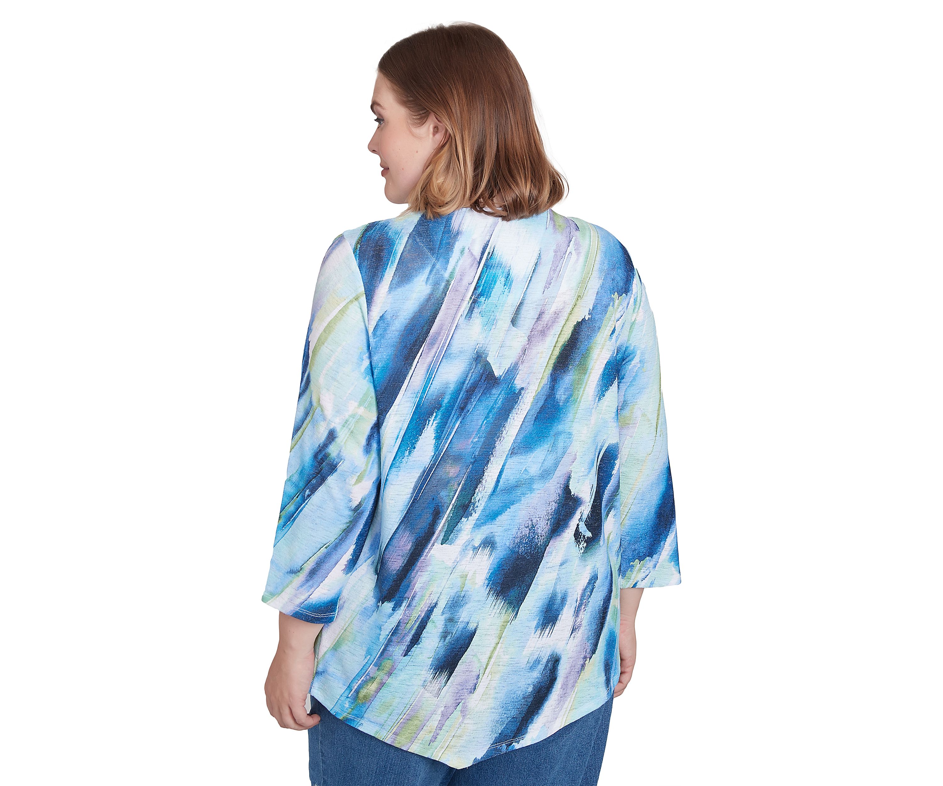 Plus Size Classics Diagonal Brushstroke Top