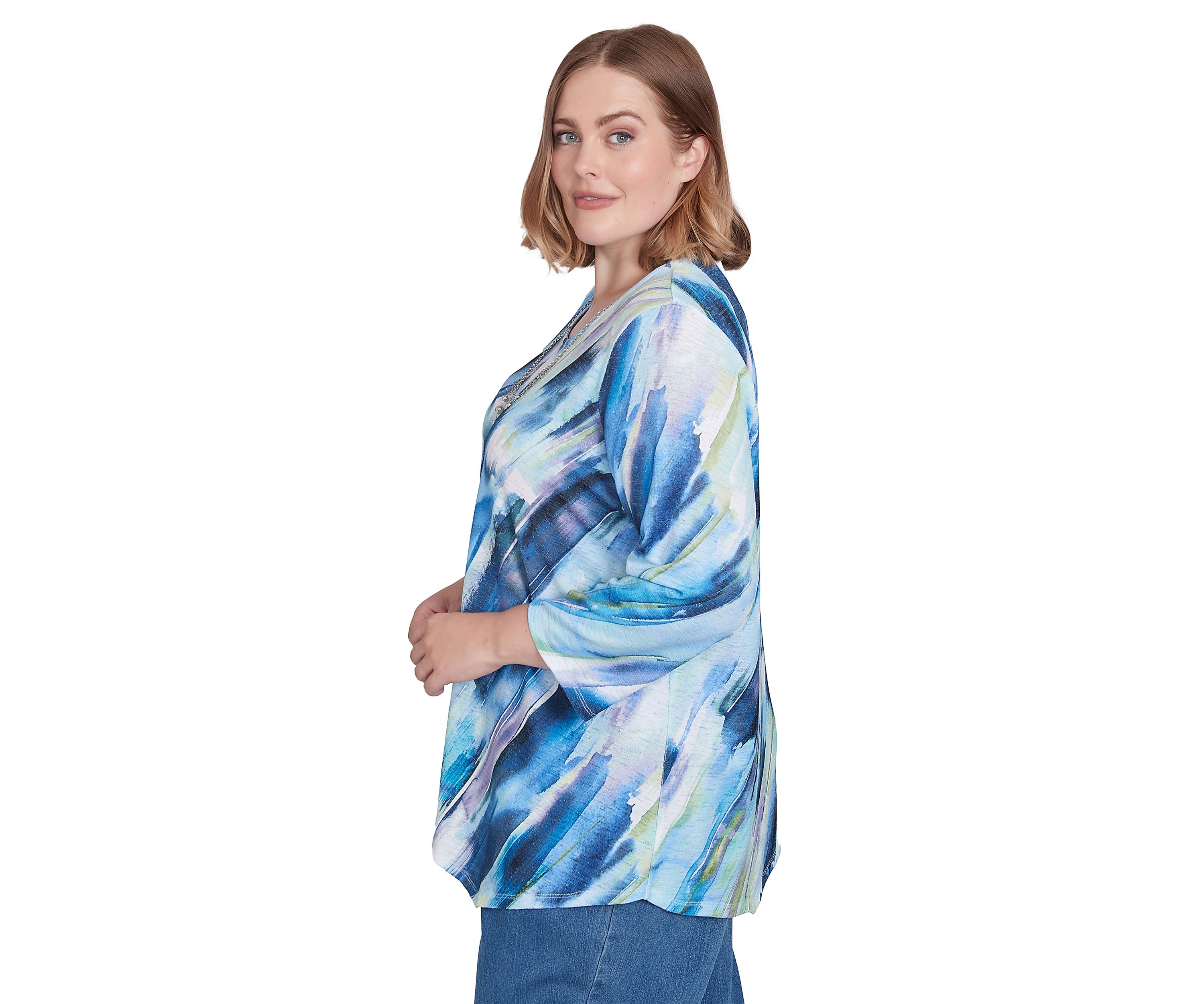 Plus Size Classics Diagonal Brushstroke Top