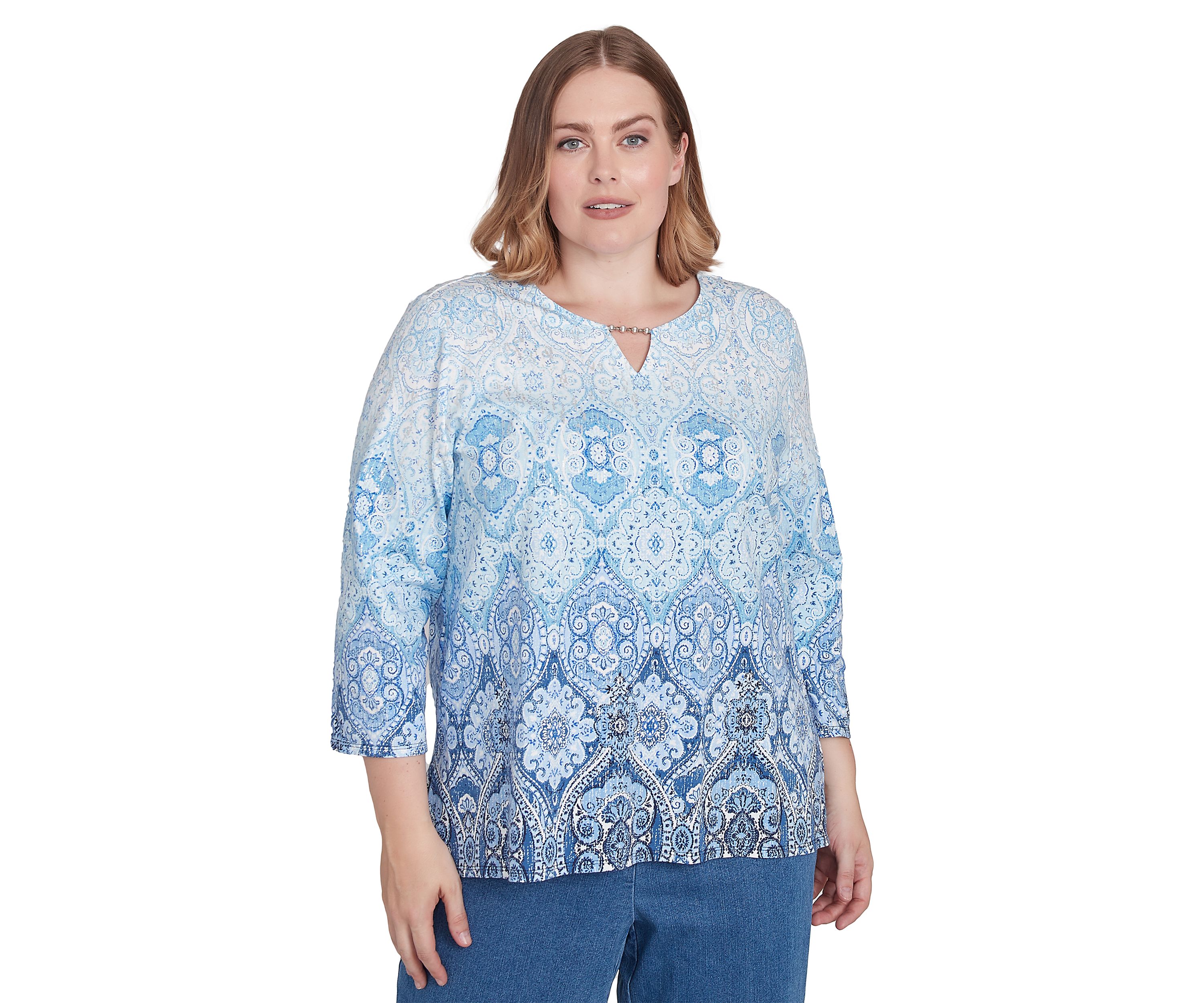 Plus Size Classics Ombré Medallion Top