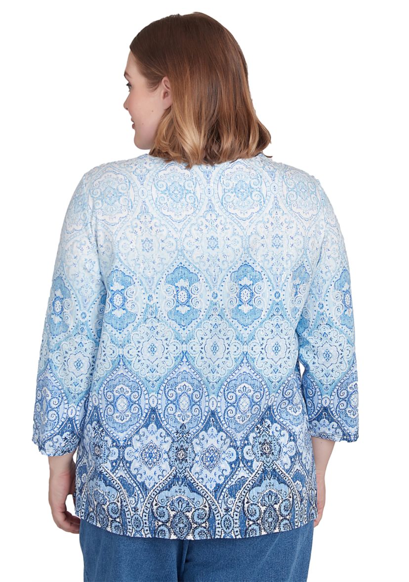 Plus Size Classics Ombré Medallion Top