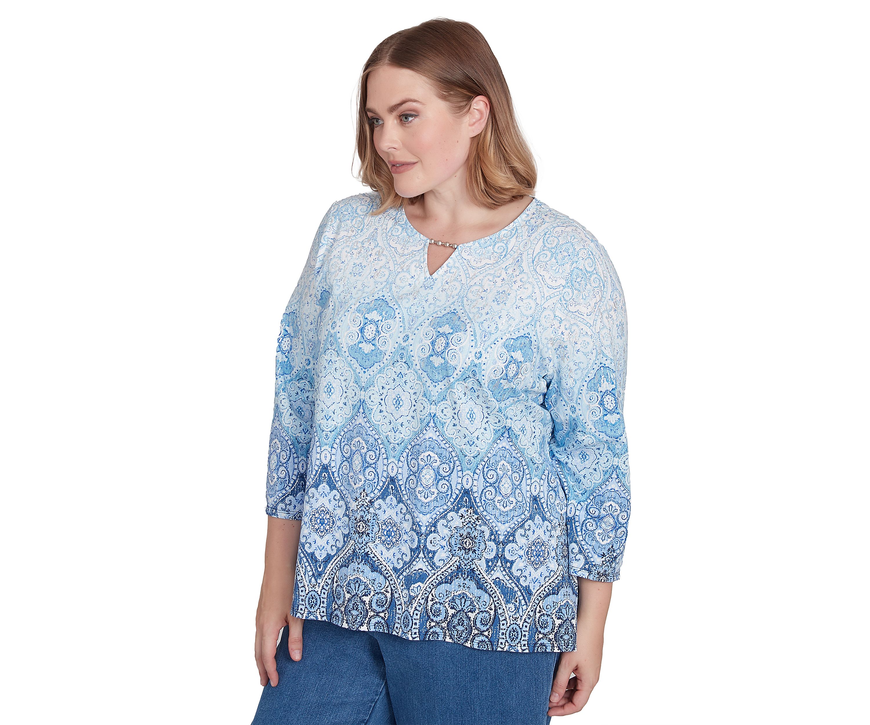 Plus Size Classics Ombré Medallion Top