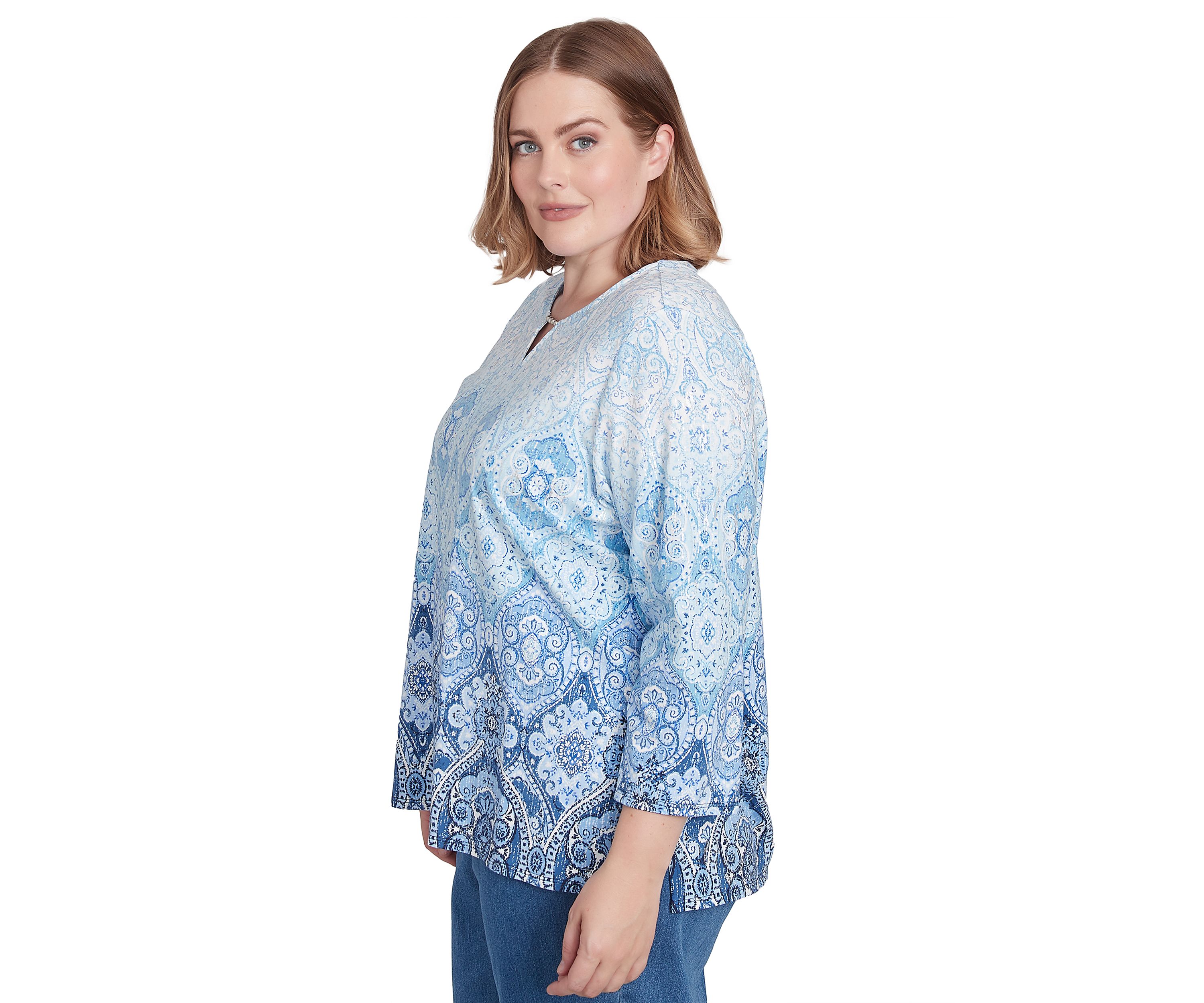 Plus Size Classics Ombré Medallion Top