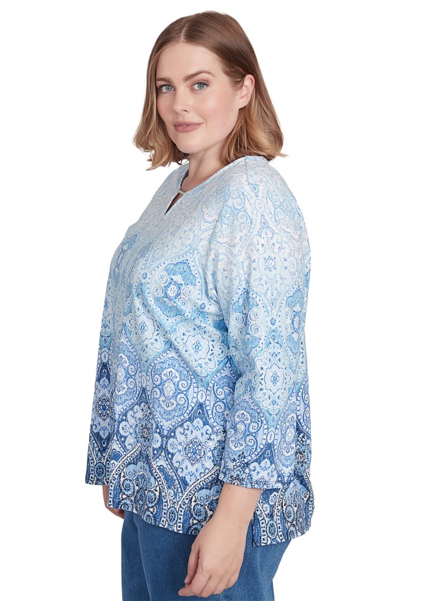 Plus Size Classics Ombré Medallion Top