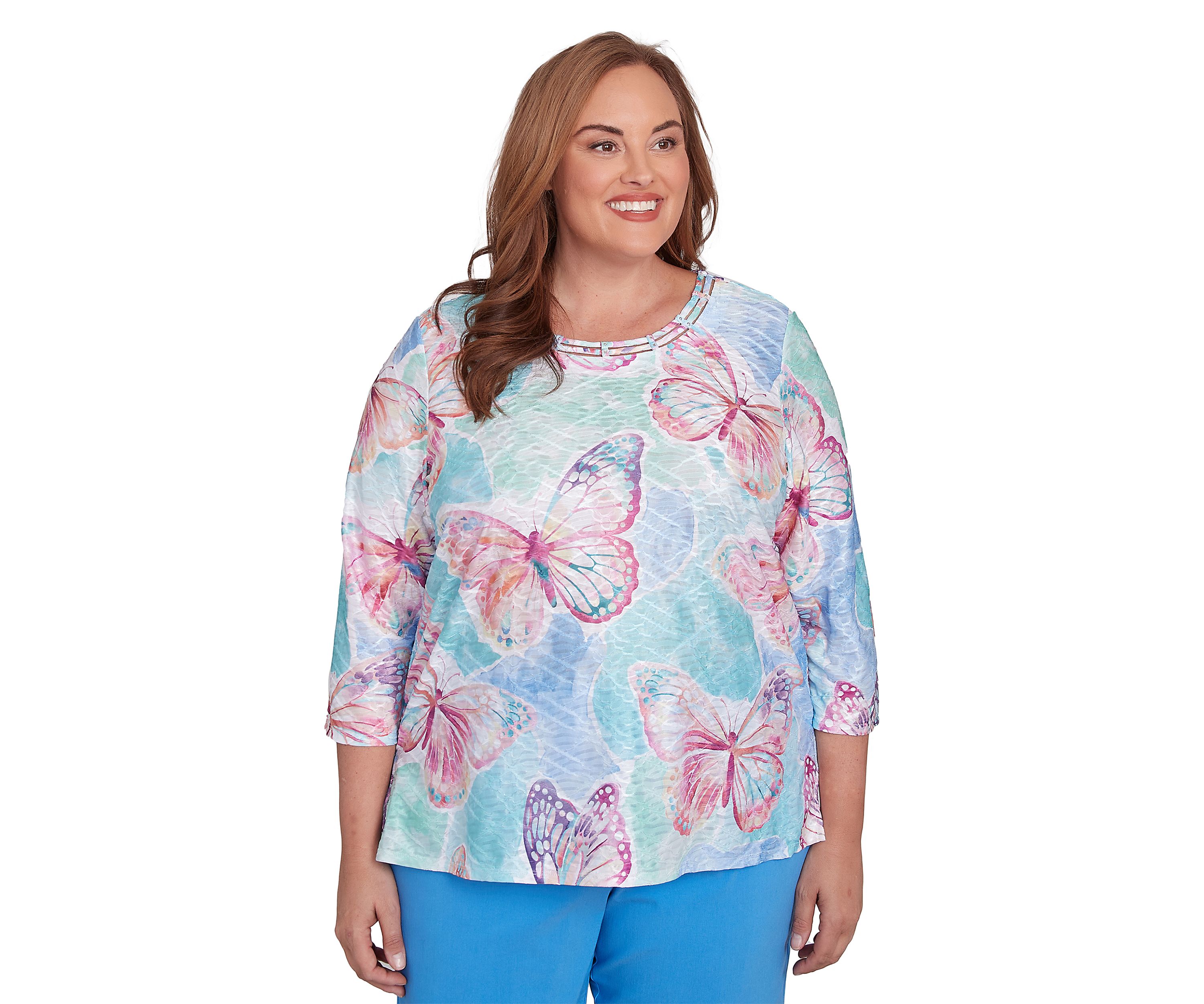 Plus Size Butterfly Knit Top