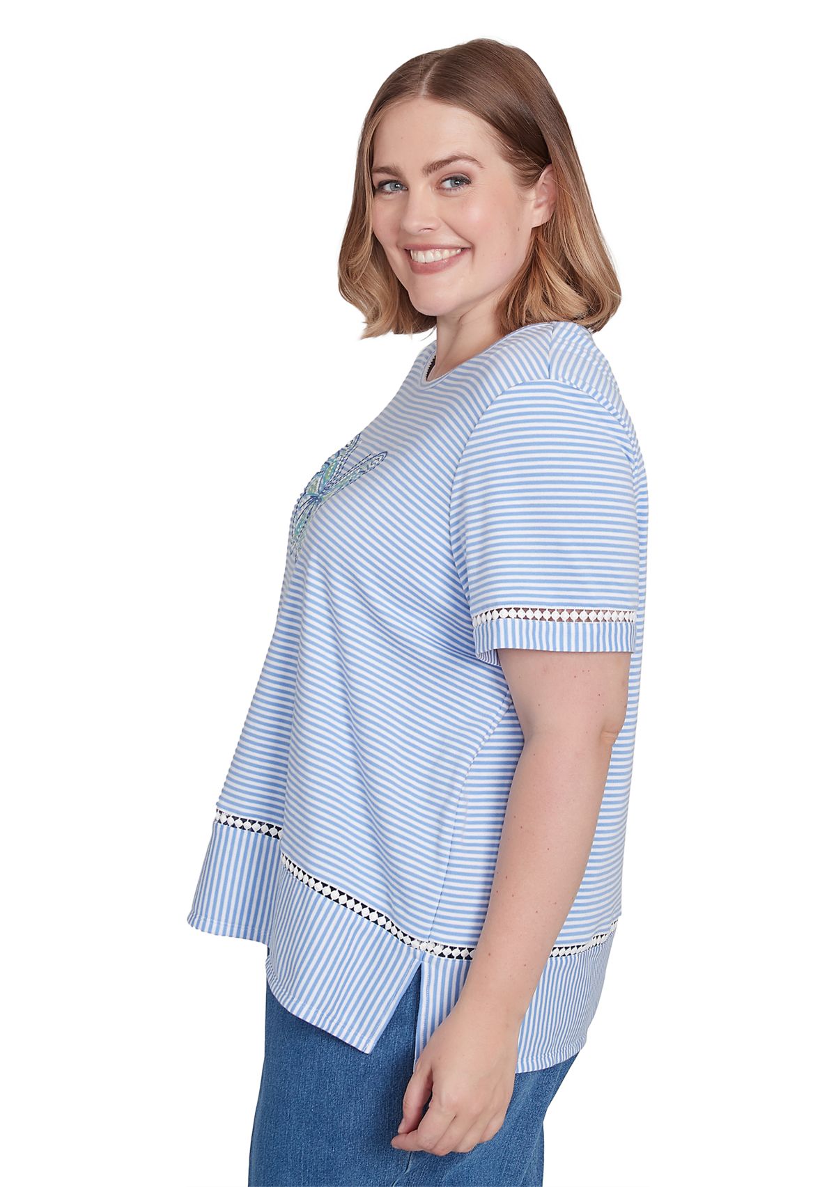Plus Size Butterfly Stripe Top