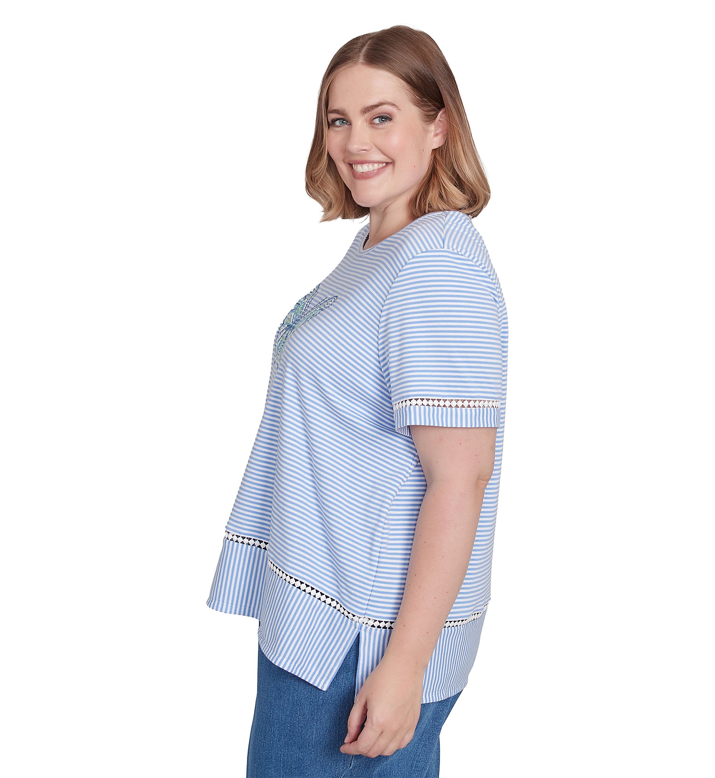 Plus Size Butterfly Stripe Top