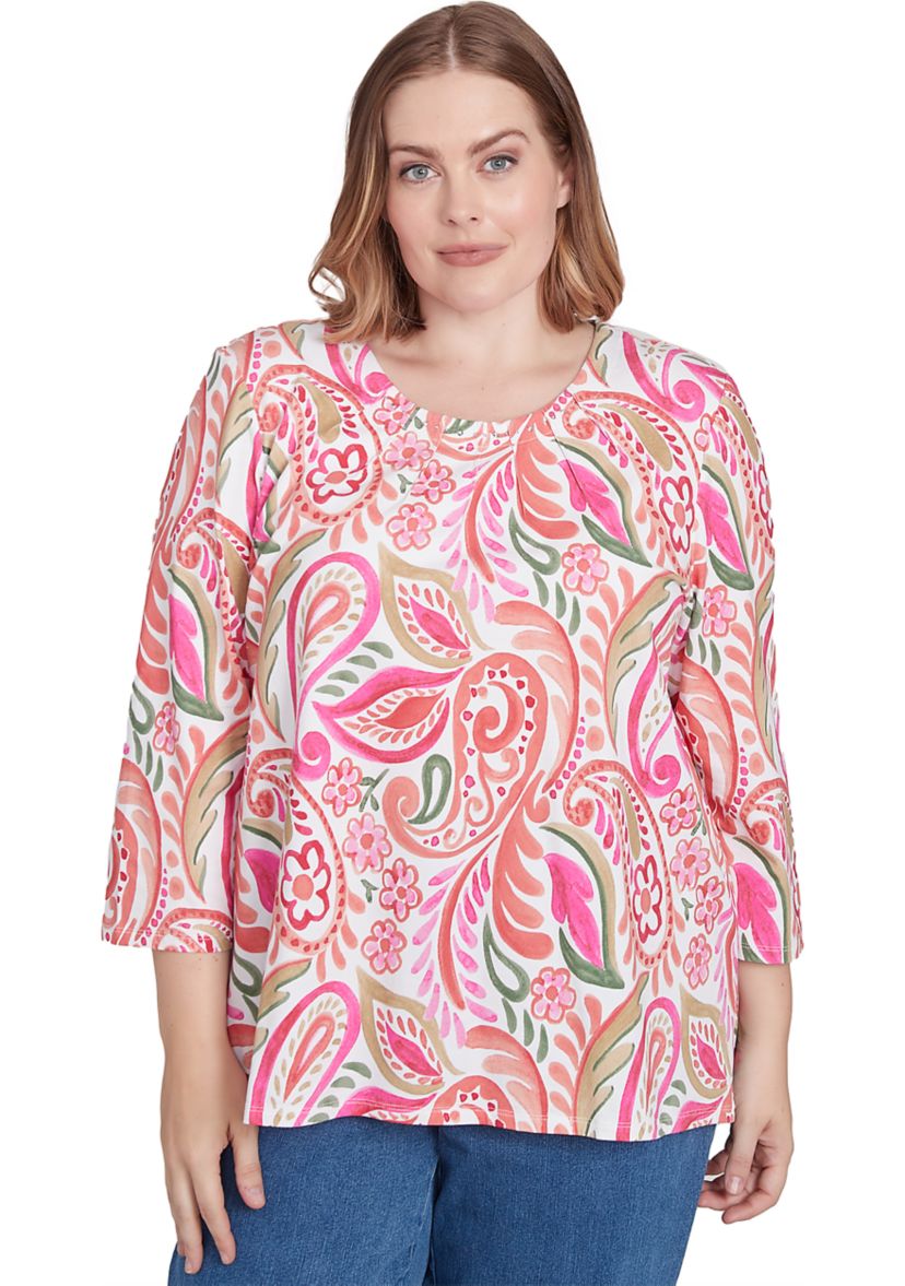 Plus Size Classics Paisley Top