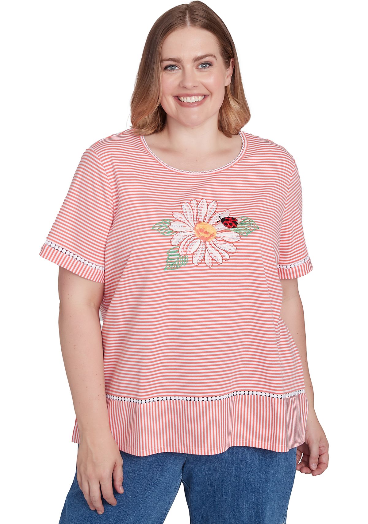 Plus Size Classics Daisy Stripe Top