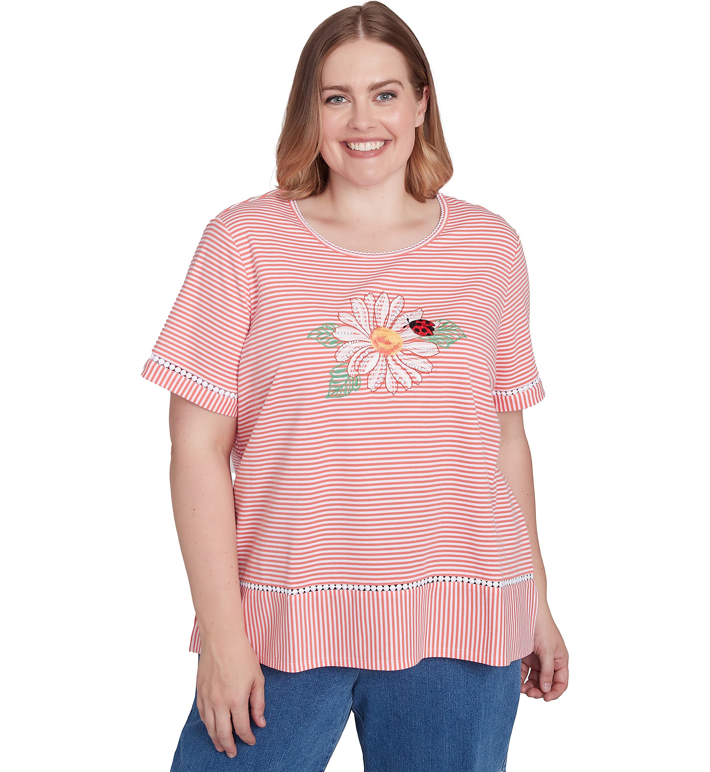 Plus Size Classics Daisy Stripe Top